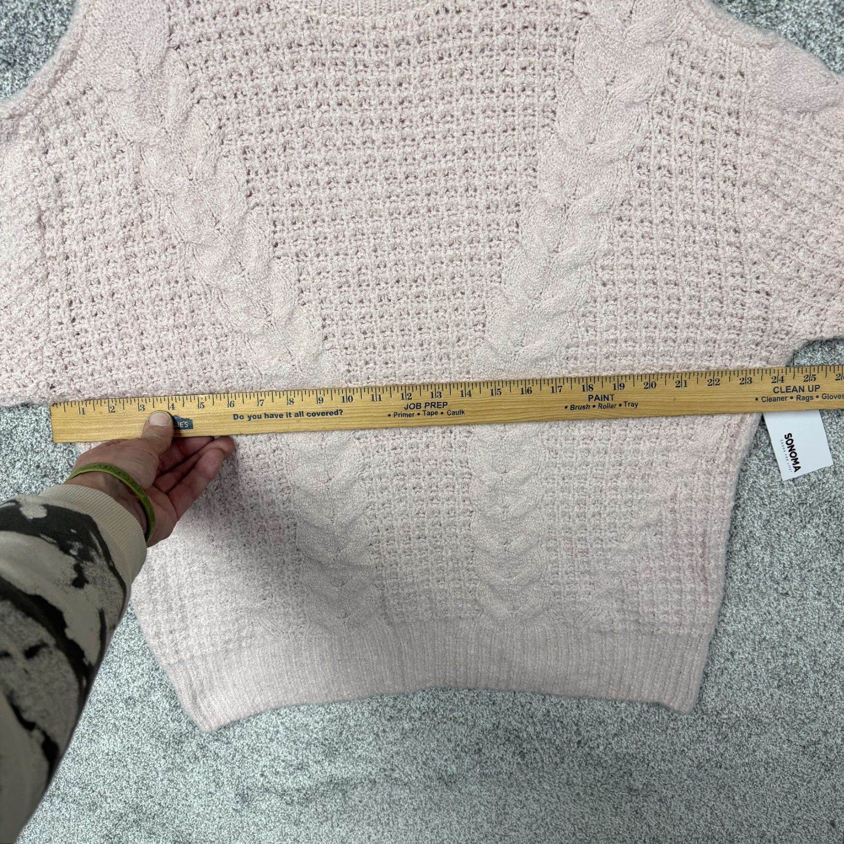 Pinko Sonoma Womens L Pink Cable-Knit Pullover Mock Neck Sweater, Casual Preppy Knit Top Size L / US 10 / IT 46 - 6 Thumbnail