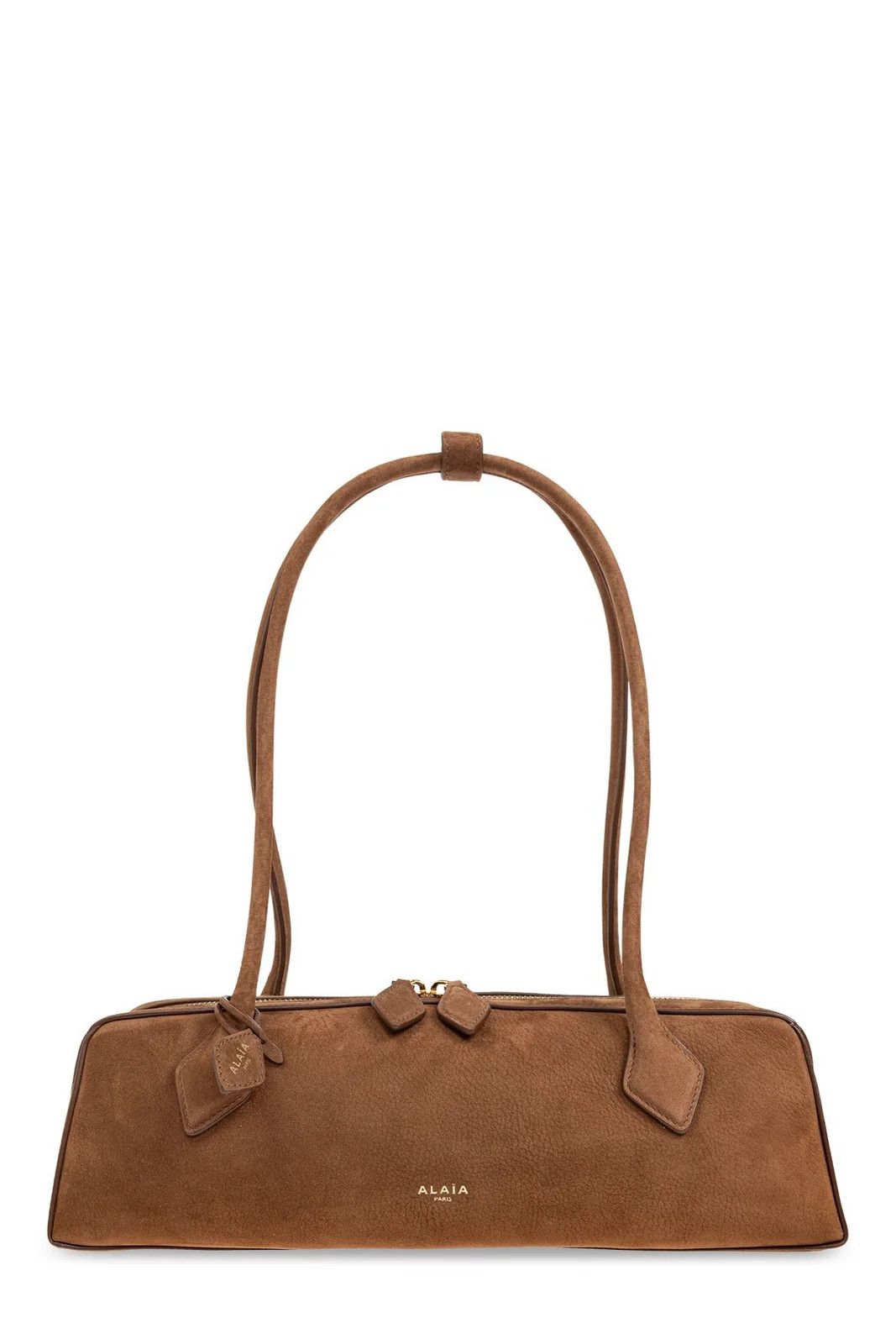 Alaia Le Teckel Medium Suede Shoulder Bag in Brown, Women's