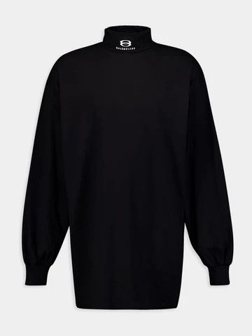 o1bcso1str0326 Oversized Turtleneck Sweater in Black