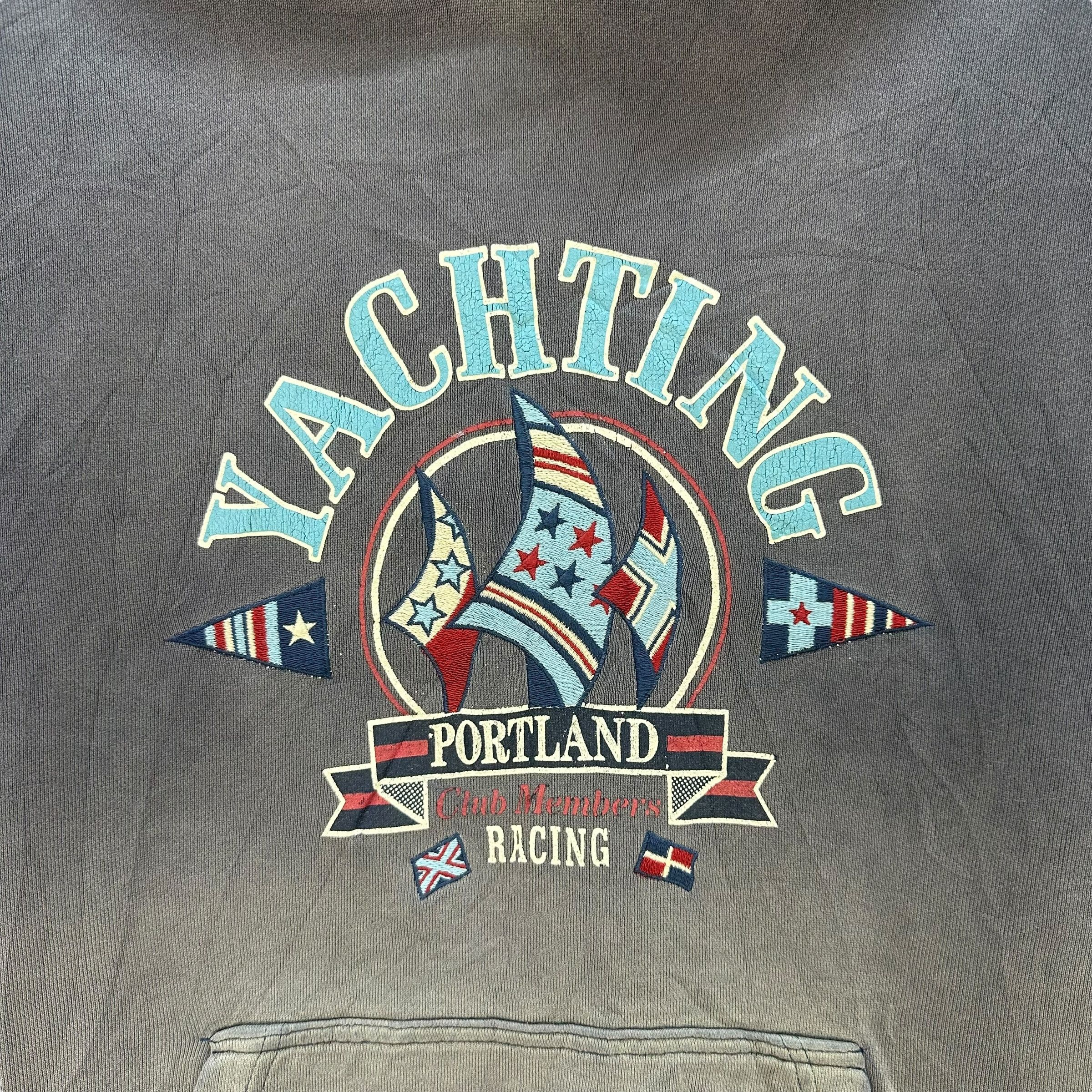 Japanese Brand TRASHED YACHTING PORTLAND BIG LOGO PULLOVER HOODIES #A1-0001 Size US L / EU 52-54 / 3 - 3 Thumbnail