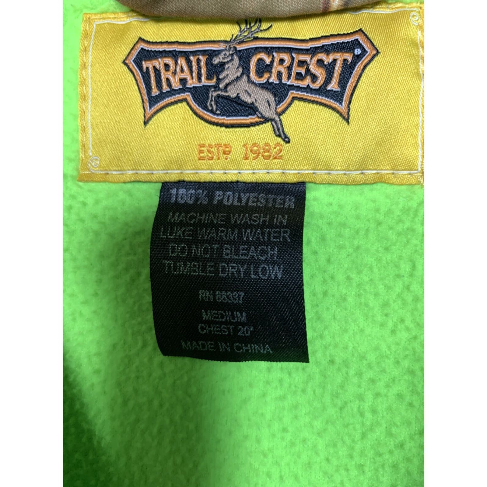 Vintage TRAIL CREST 100% Polyester Full Zip Women's Jacket sz Medium camouflage & Green Size M / US 6-8 / IT 42-44 - 3 Thumbnail