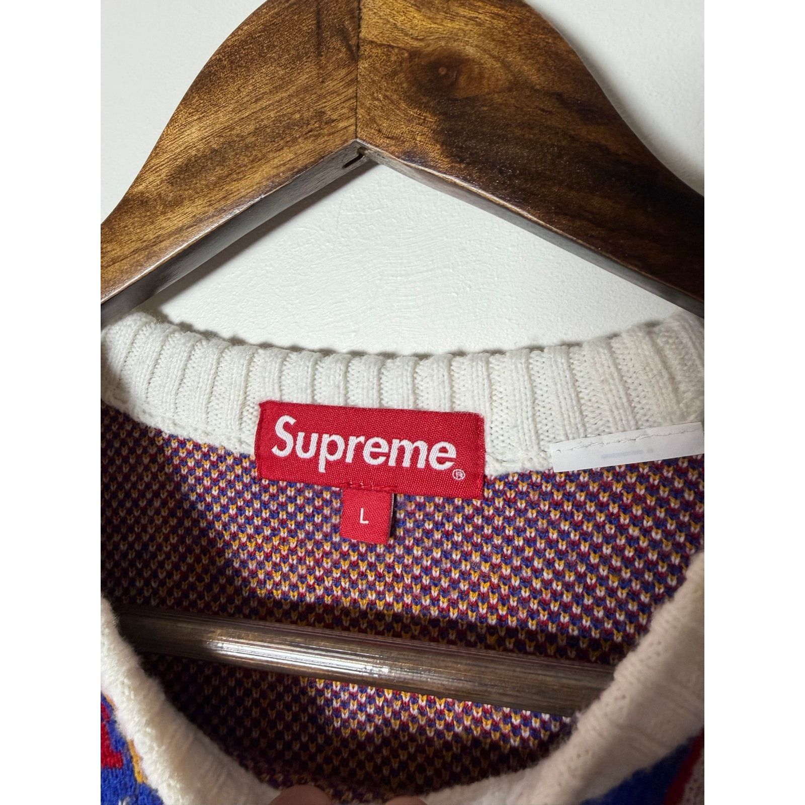 Supreme Supreme Scarf Sweater 'White' SS23 Size US L / EU 52-54 / 3 - 4 Thumbnail