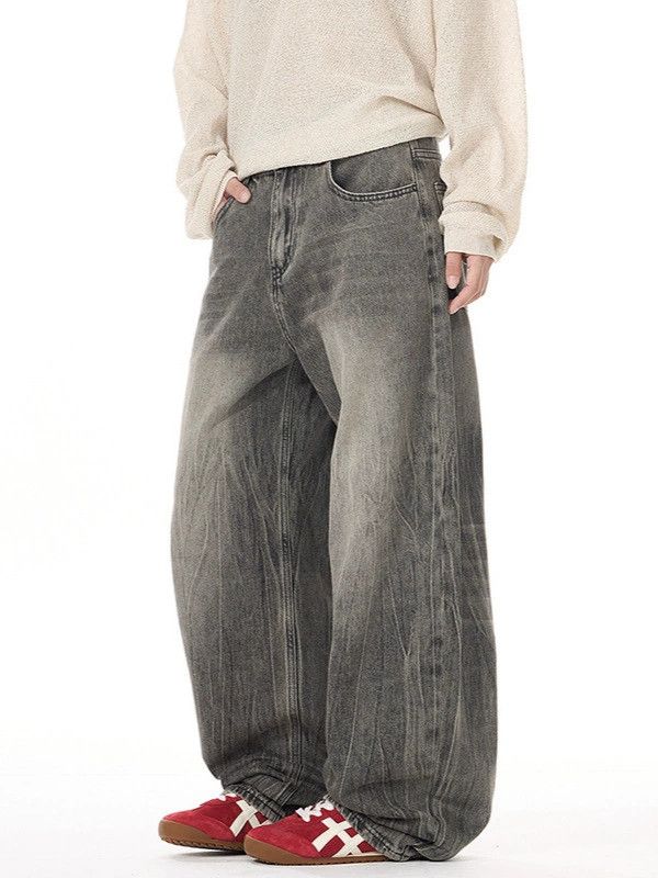 Vintage American retro distressed loose scimitar washed jeans Size US 32 / EU 48 - 3 Thumbnail