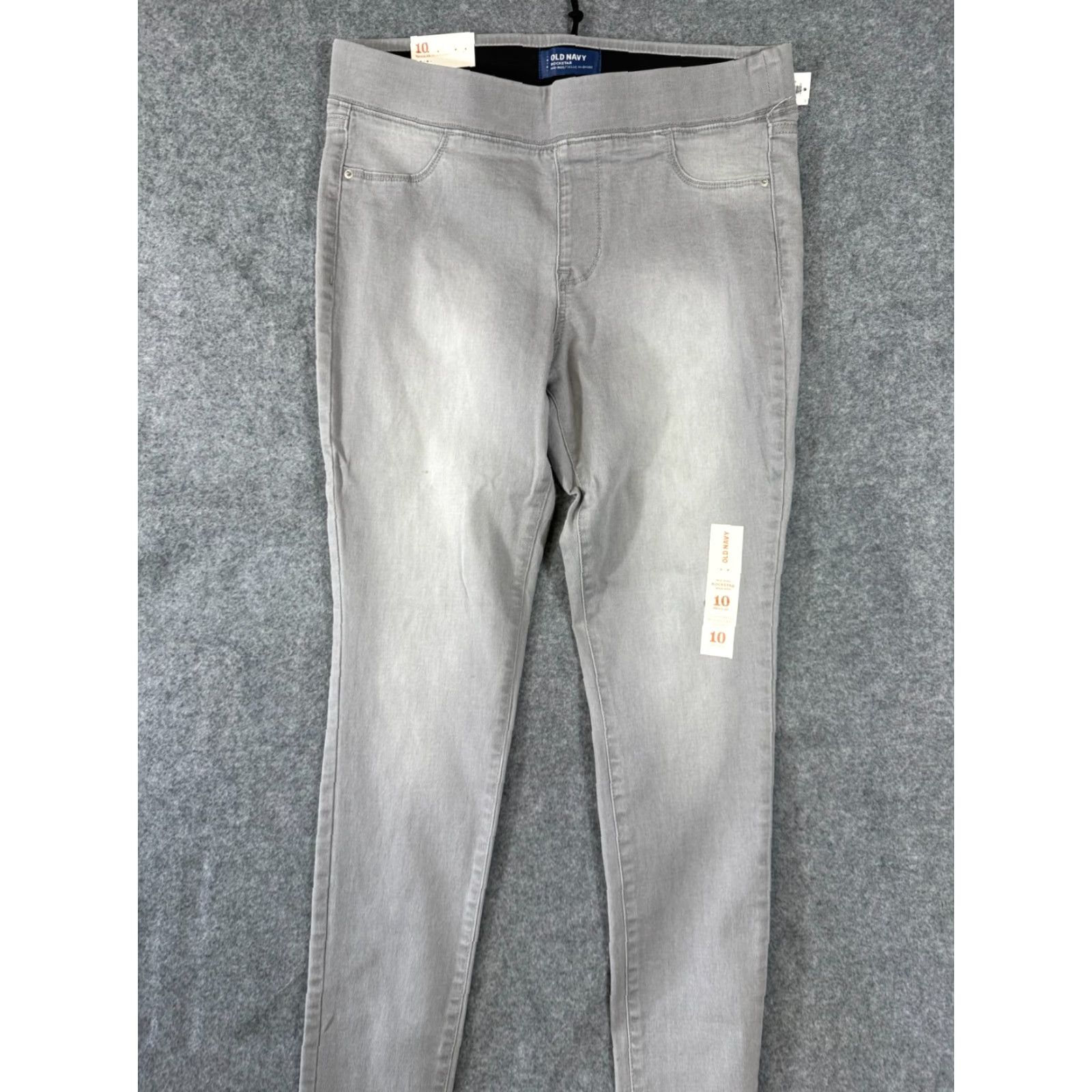 Old Navy VINTAGE Old Navy Jeans Womens 10 Gray Denim Mid Rise Elastic Waist Rockstar Jegging NWT Size 32" / US 10 / IT 46 - 3 Thumbnail