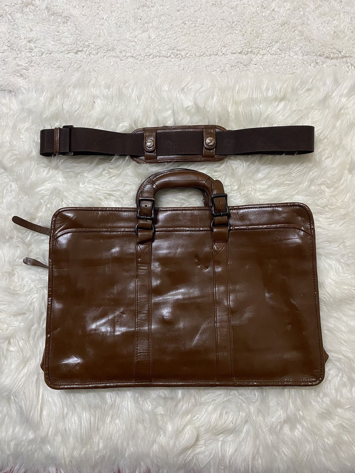 Leather × Porter × Vintage LUGGAGE LABEL LEATHER MESSENGER BAG BY PORTER YOSHIDA GROUP Size ONE SIZE - 1 Thumbnail