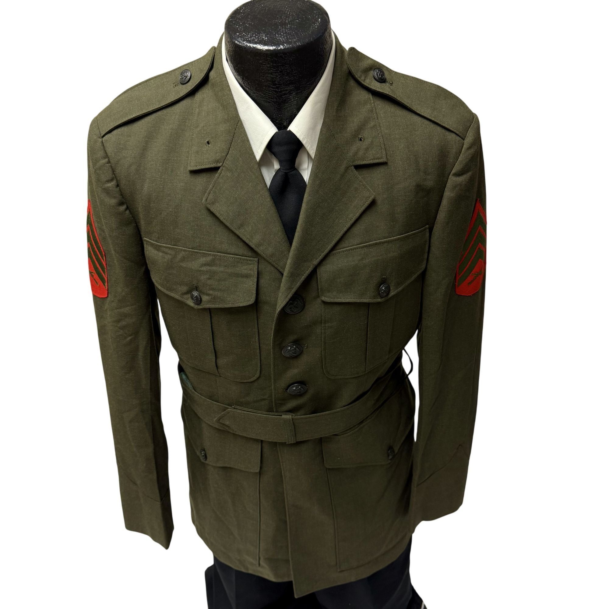 Other Vtg TROPICAL Military Dress Uniform BELTED USA Army Jacket Size 38R - 2 Thumbnail