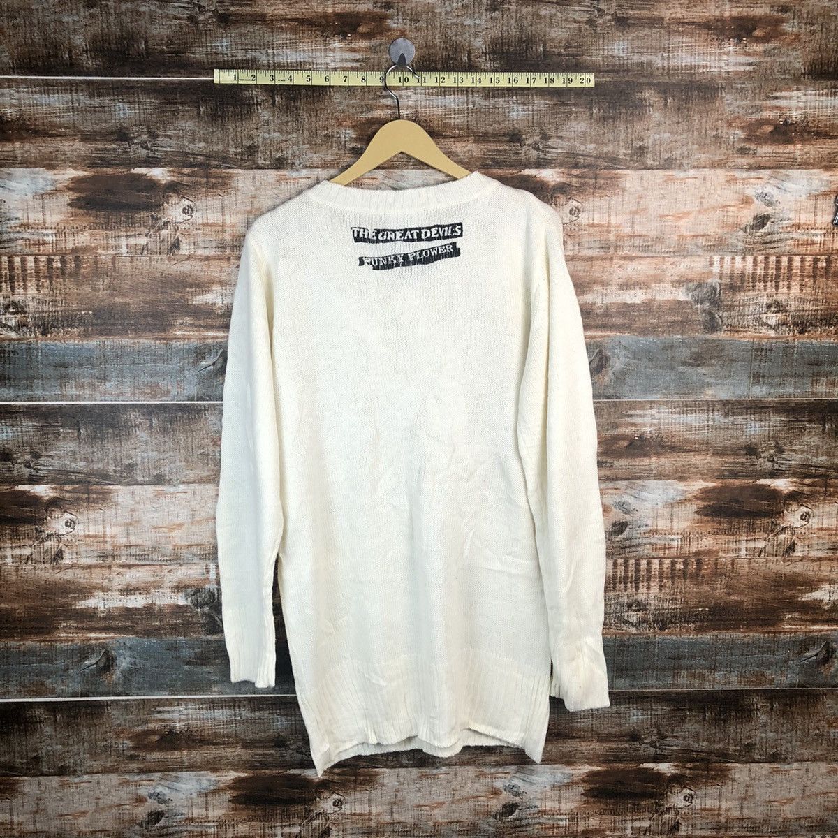 Japanese Brand Das Ziel White skull punk Knitwear #A1888 Size L / US 10 / IT 46 - 12 Thumbnail