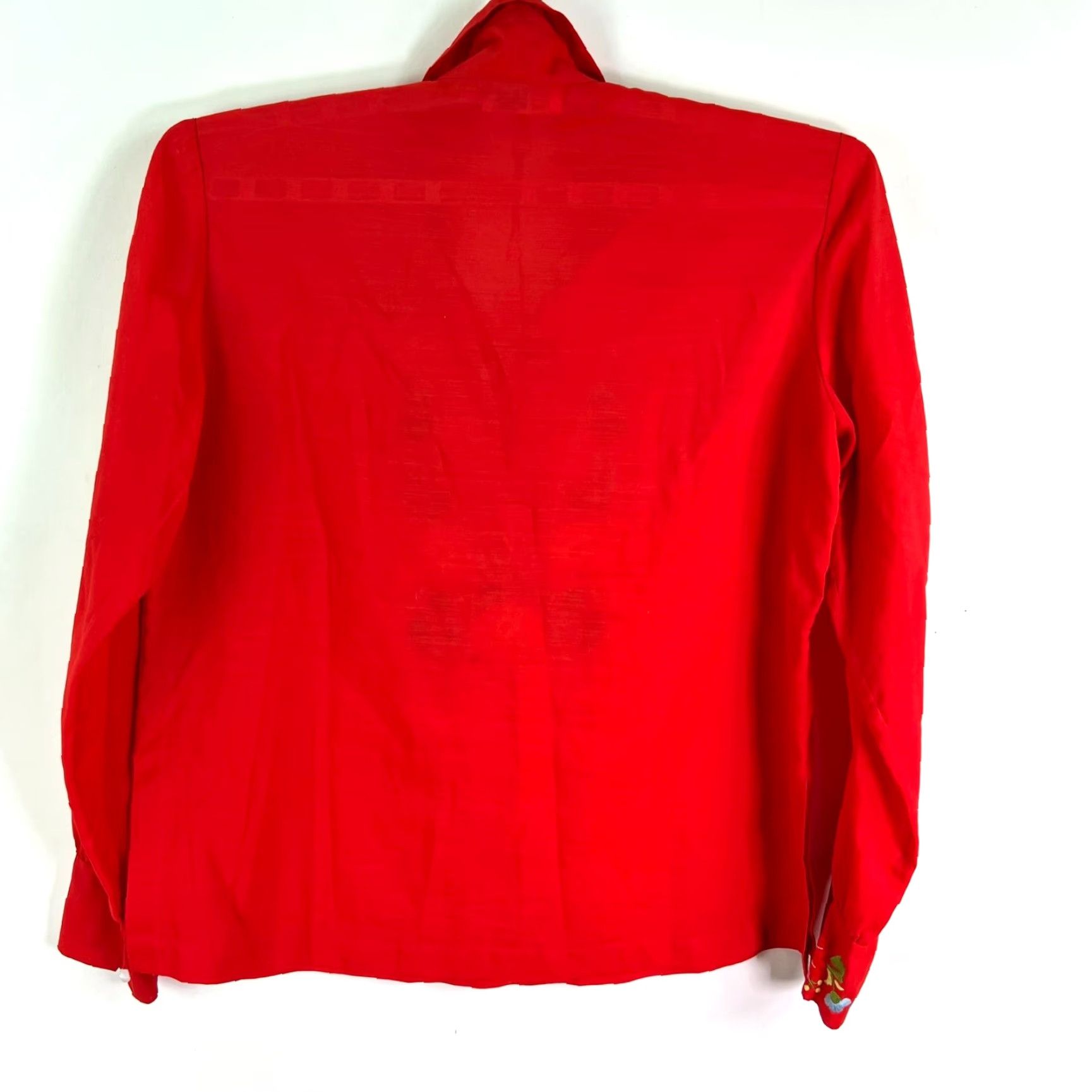 Vintage Vintage Lily Floral Blouse V Neck Embroidered Bell Sleeve Womens L Orange Shirt / Top Size L / US 10 / IT 46 - 5 Thumbnail