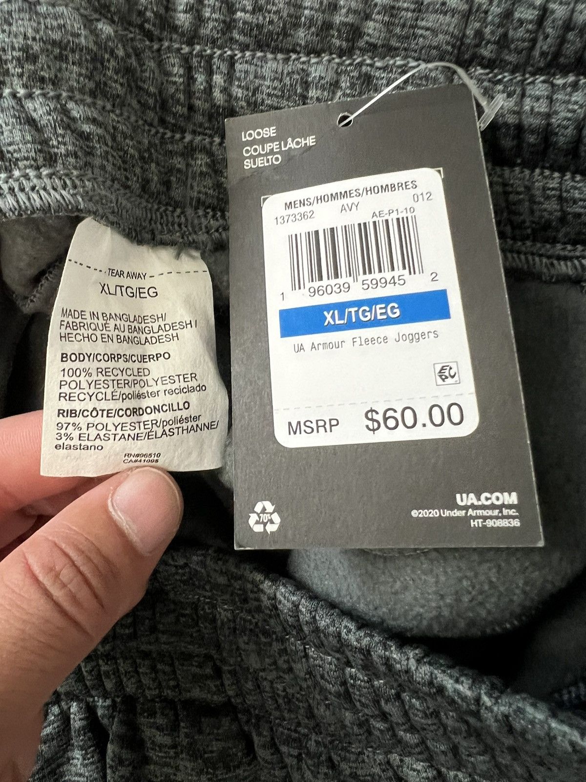 Under Armour Under Armour Fleece Gray Jogger Size US 34 / EU 50 - 7 Thumbnail