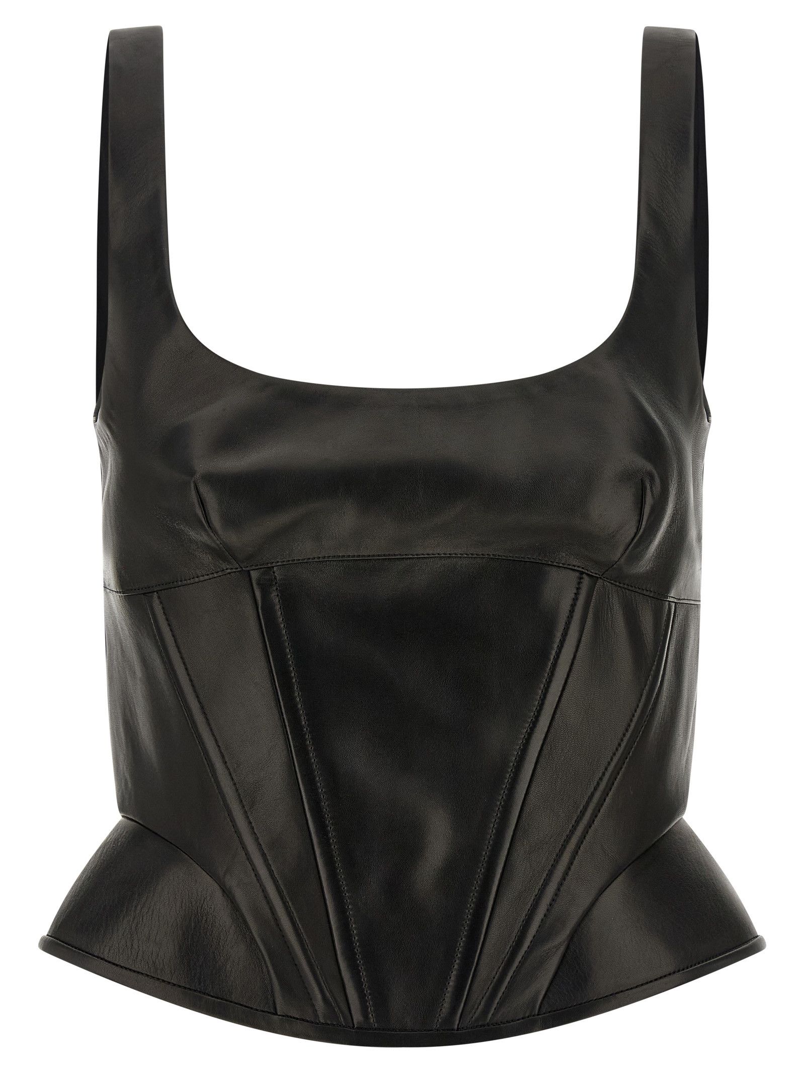 Ermanno Scervino Peplos leather top Size M / US 6-8 / IT 42-44 - 1 Thumbnail