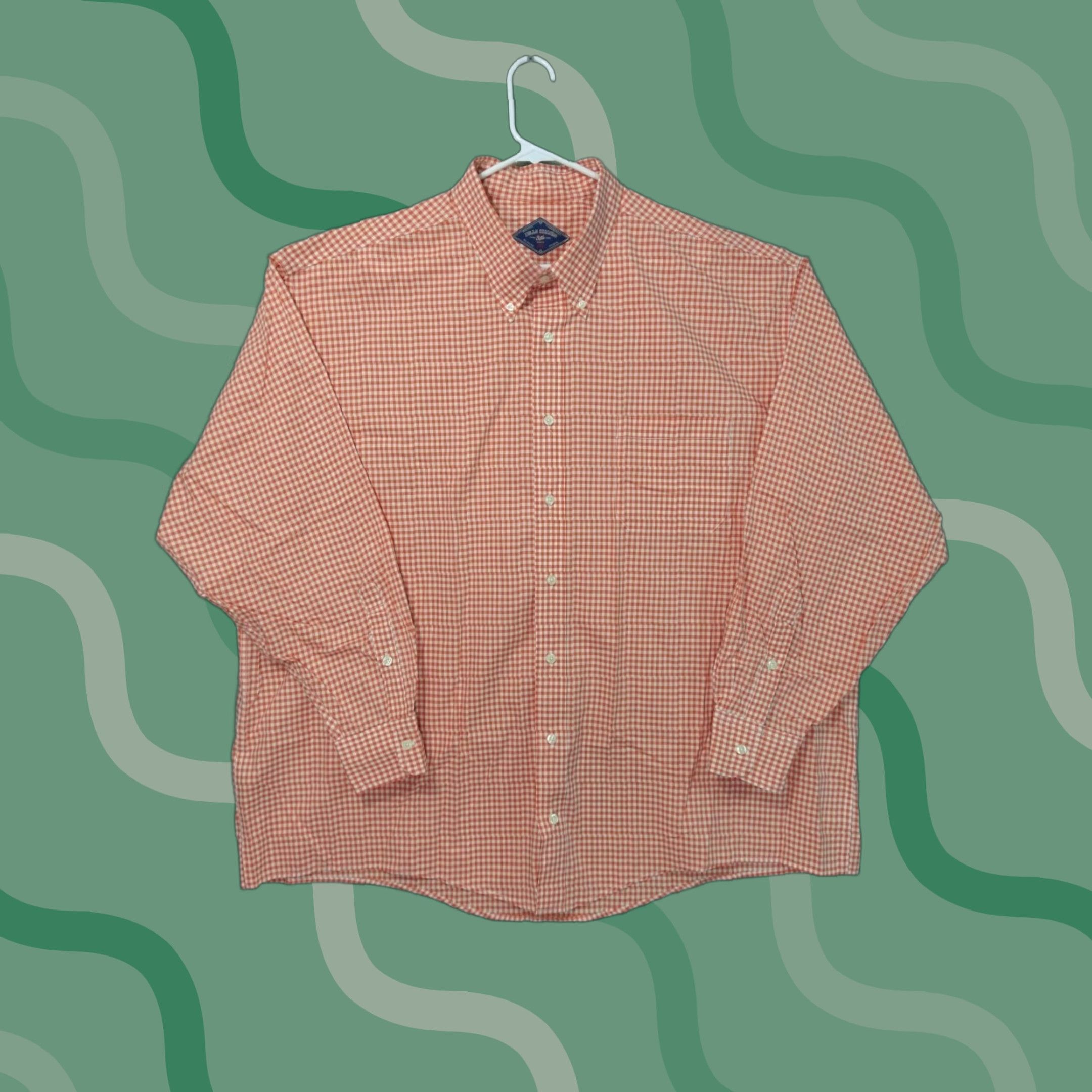 Bills Khakis VINTAGE Bills Khakis Shirt Mens 3XB Orange Gingham Plaid Button-Down Long Sleeve USA Size US XXL / EU 58 / 5 - 1 Thumbnail