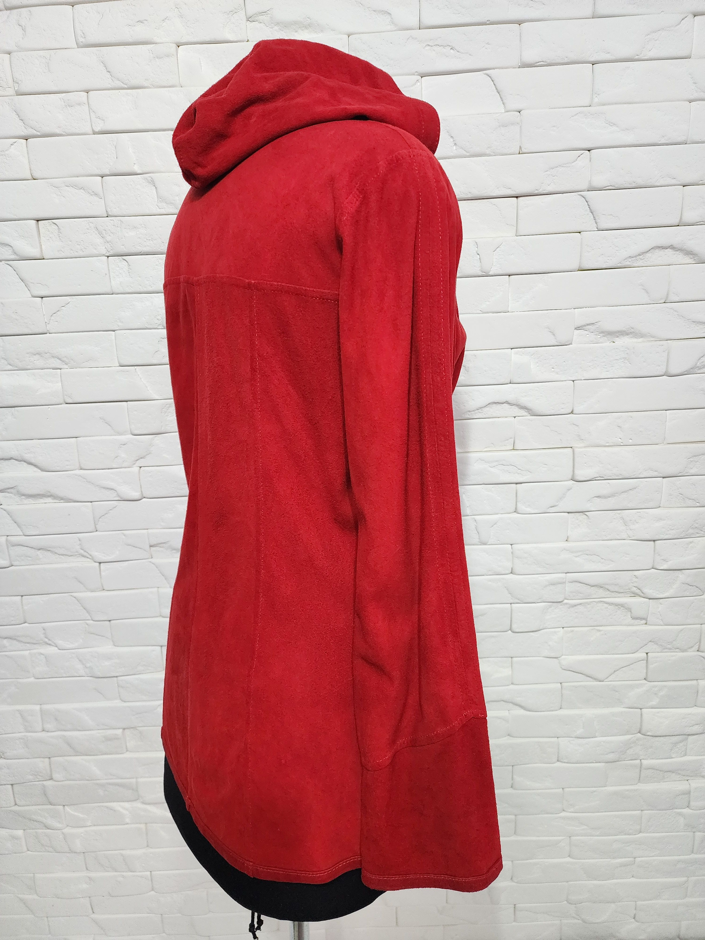 Uniqlo Red reversible leather jacket for women with a hood. Size L / US 10 / IT 46 - 5 Thumbnail