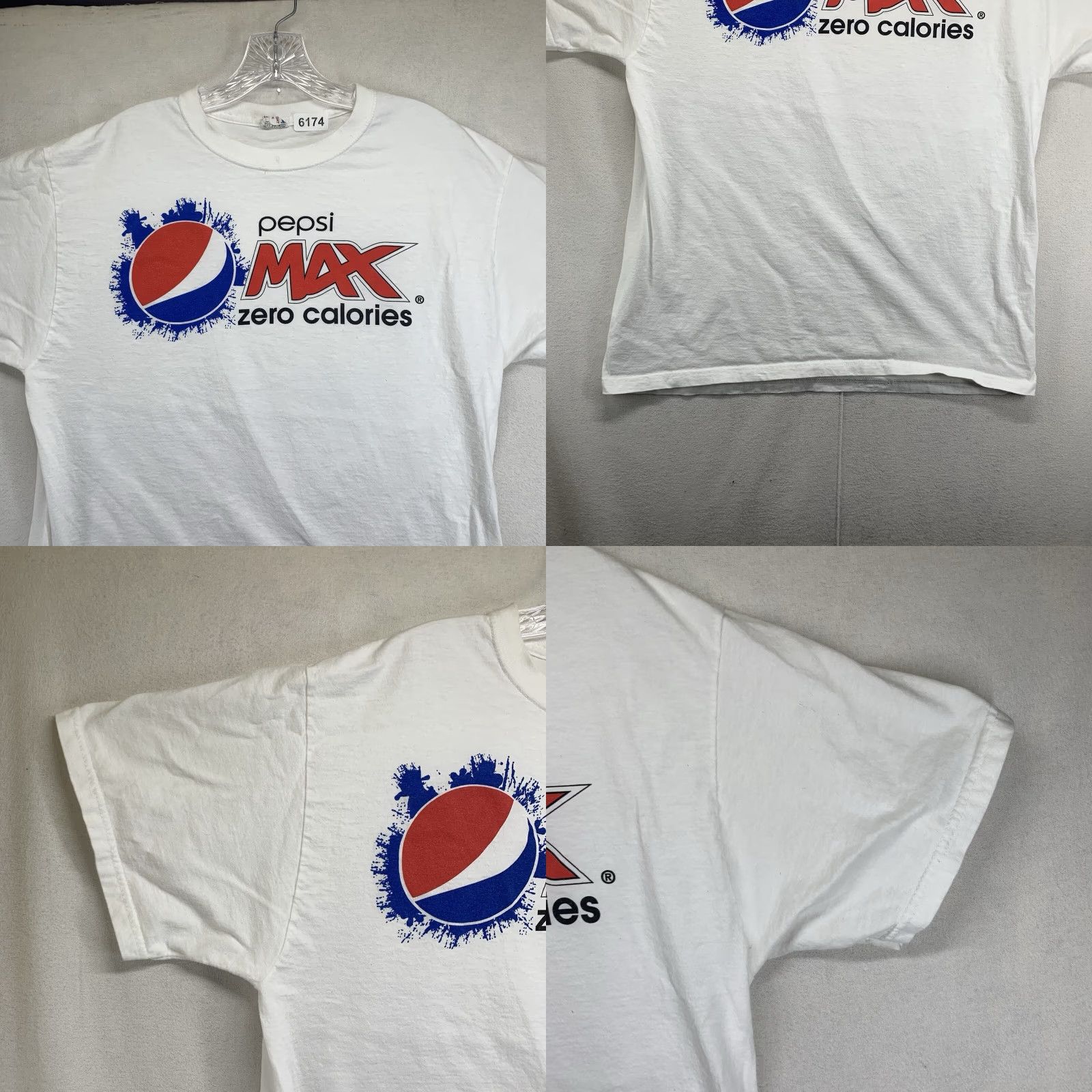 Jerzees VINTAGE JERZEES Pepsi Max T-Shirt Mens Large White Graphic Print Zero Calories 90s Cola Pop Size US L / EU 52-54 / 3 - 8 Thumbnail