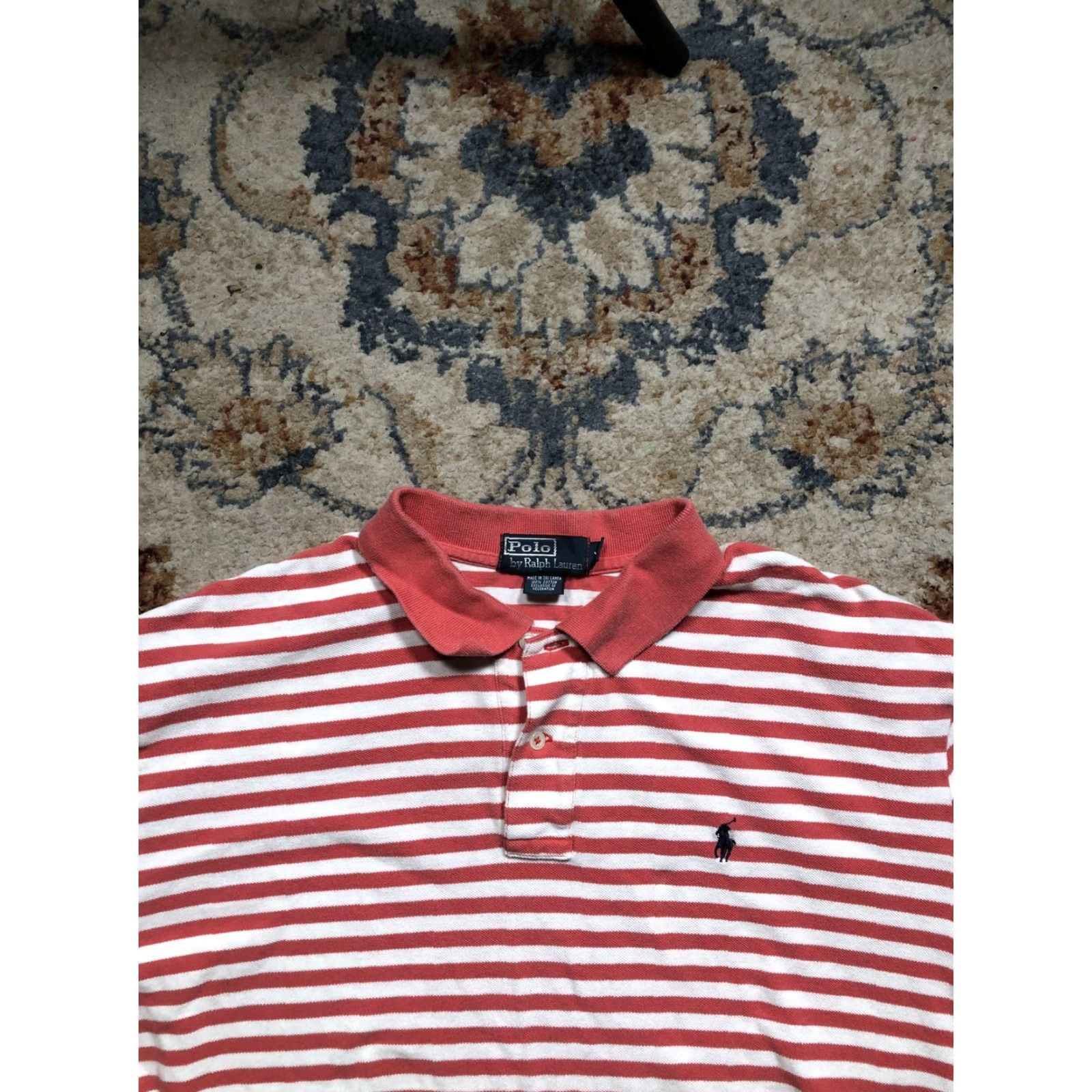 Polo Ralph Lauren VINTAGE Polo Ralph Lauren Polo Shirt Mens XL Red White Striped Cotton Pony Logo Size US XL / EU 56 / 4 - 2 Thumbnail