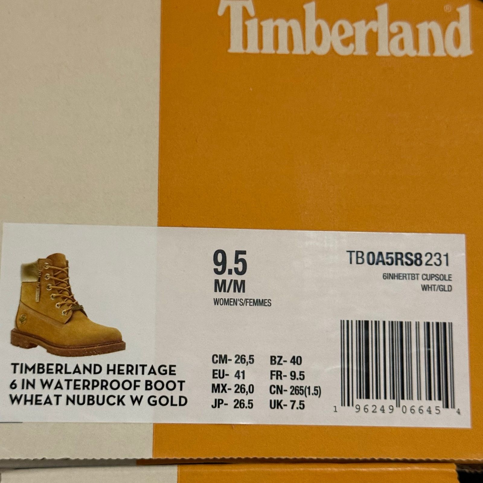 Timberland TIMBERLAND Women's 9.5 Heritage 6 IN Boot Premium Wheat Nubu Size US 9.5 / IT 39.5 - 6 Thumbnail
