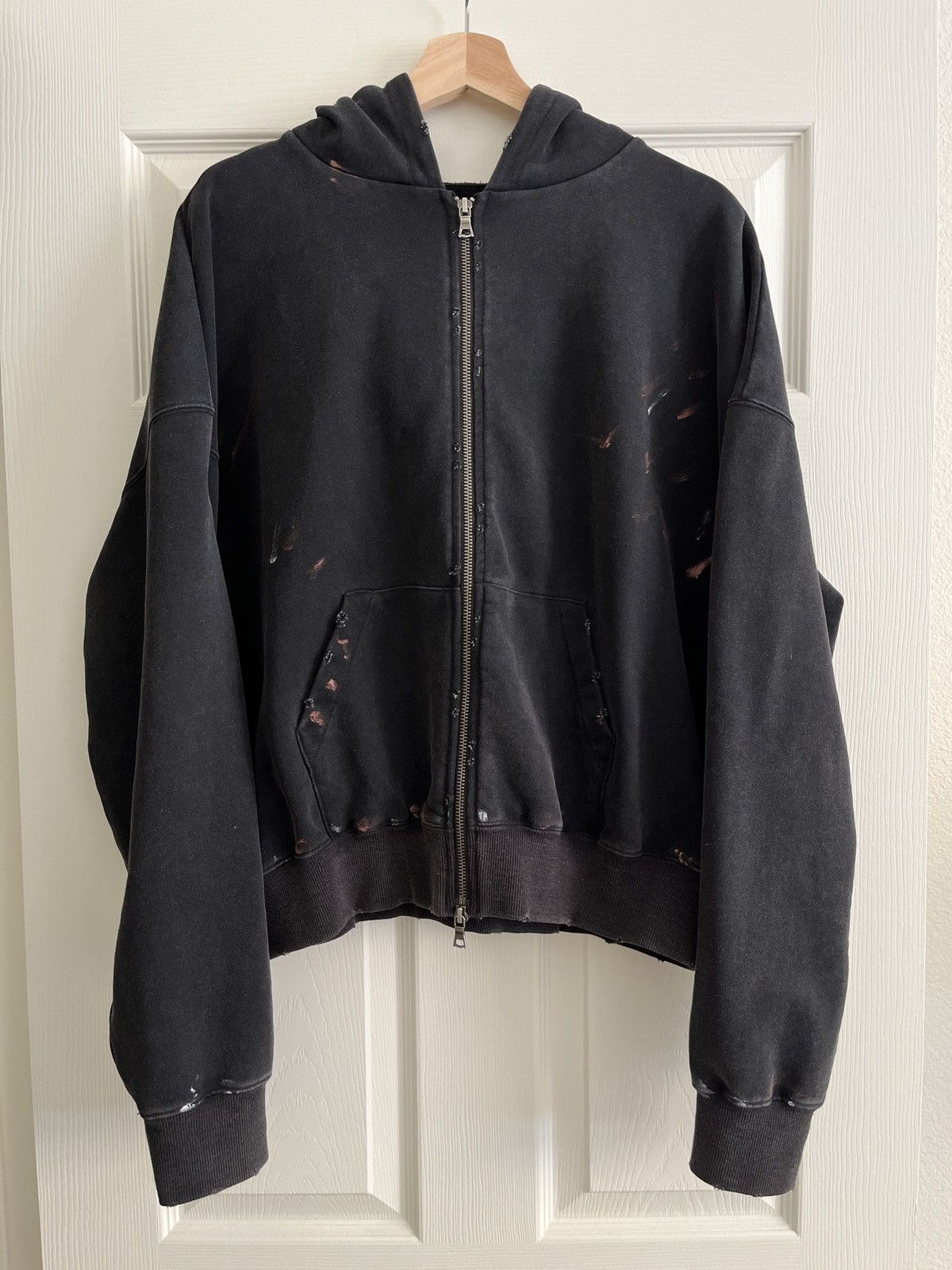 Ojardorf O. Files Destroyed Worker Zip Hoodie | Grailed