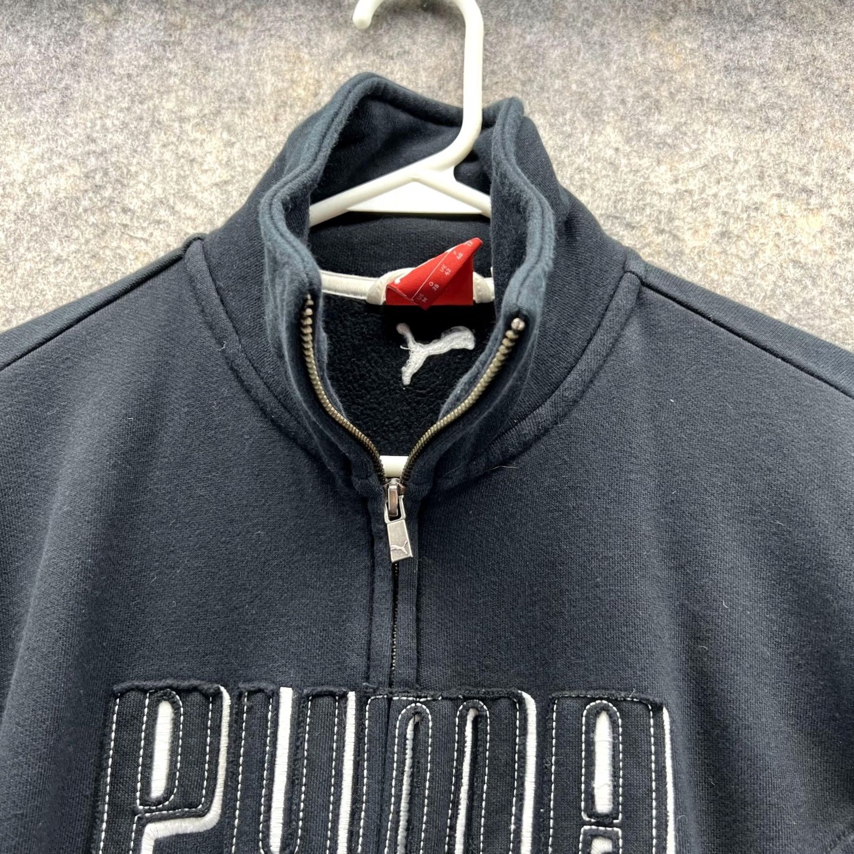 Puma Puma Sweater Women Medium Black Full Zip Fleece Sweatshirt Mock Neck Logo All Seasons Fall Winter Spring, Regular Fit, Casual Women Size M / US 6-8 / IT 42-44 - 2 Thumbnail