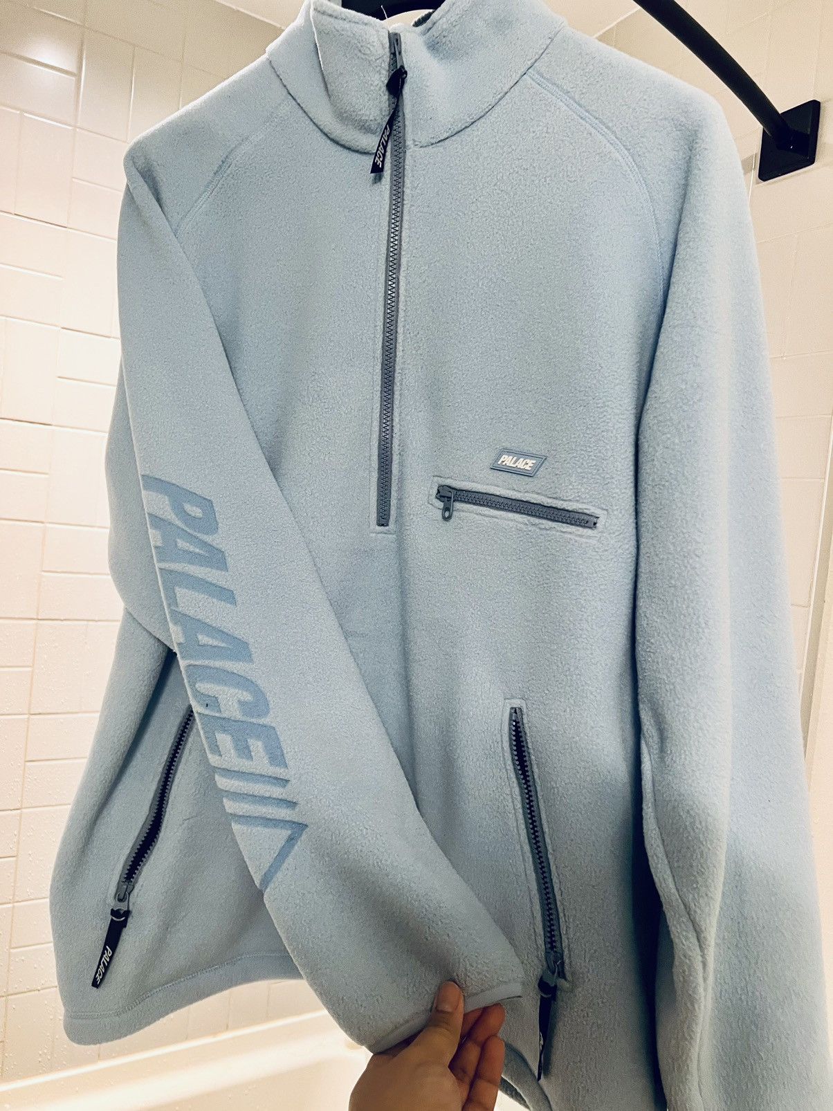 Image of Palace Polartech Half Zip XL in Sky Blue, Men's