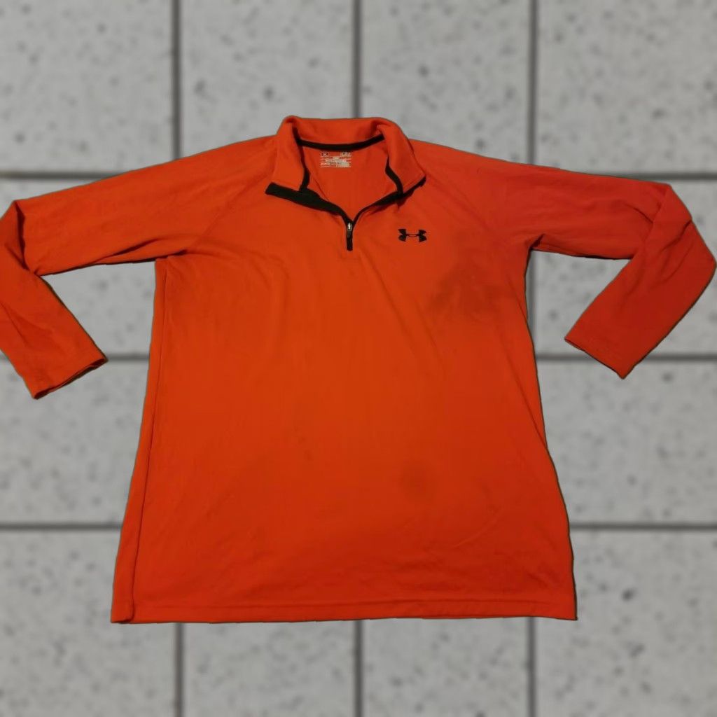 Under Armour Under Armour Mens Shirt S Small Orange Half Zip Athletic Gym Workout T-Shirt Reg Zip Size US S / EU 44-46 / 1 - 1 Thumbnail