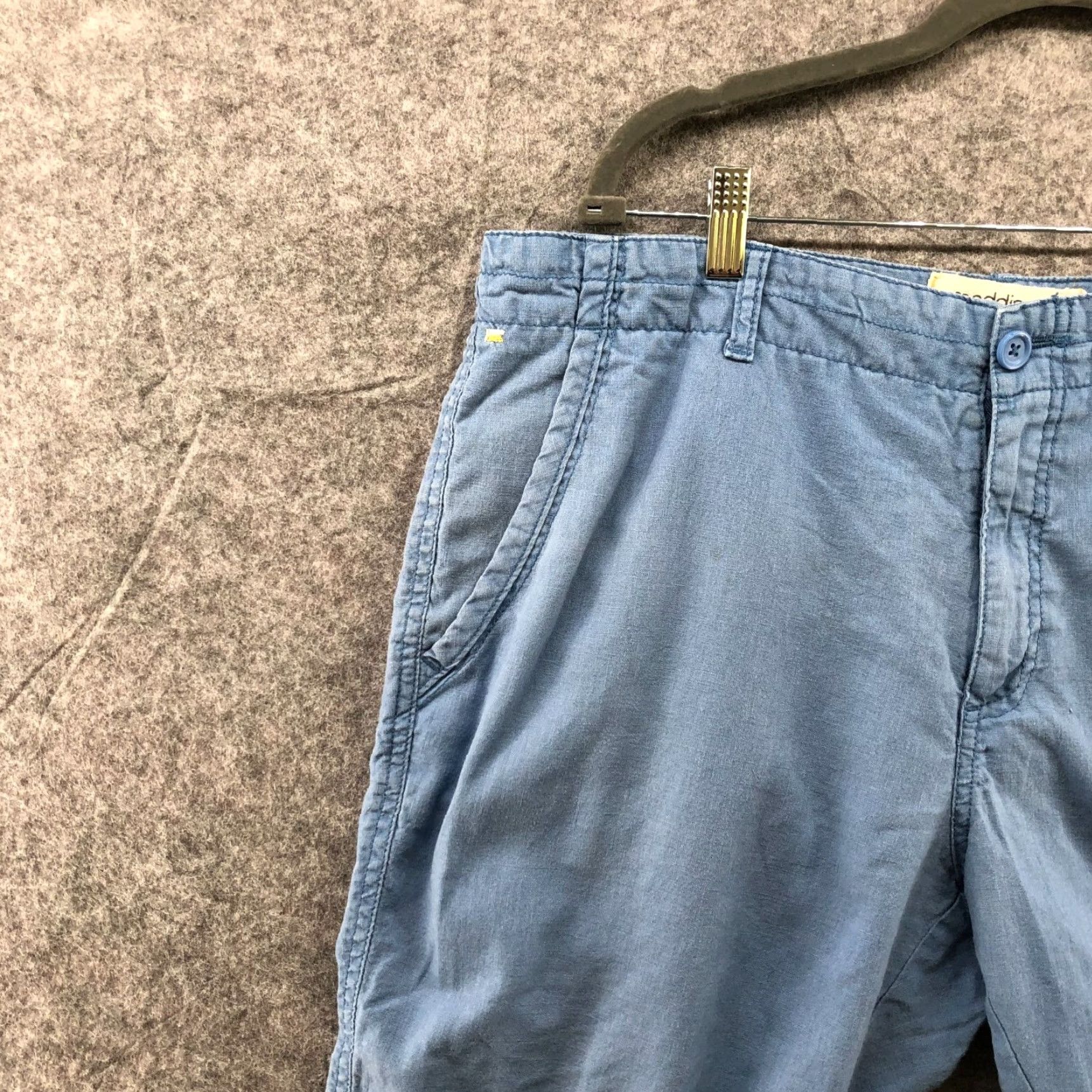Madison VINTAGE Maddison Linen Blend Chino Shorts Mens XL Beach Summer Casual Blue 8" Inseam Size US 38 / EU 54 - 6 Thumbnail