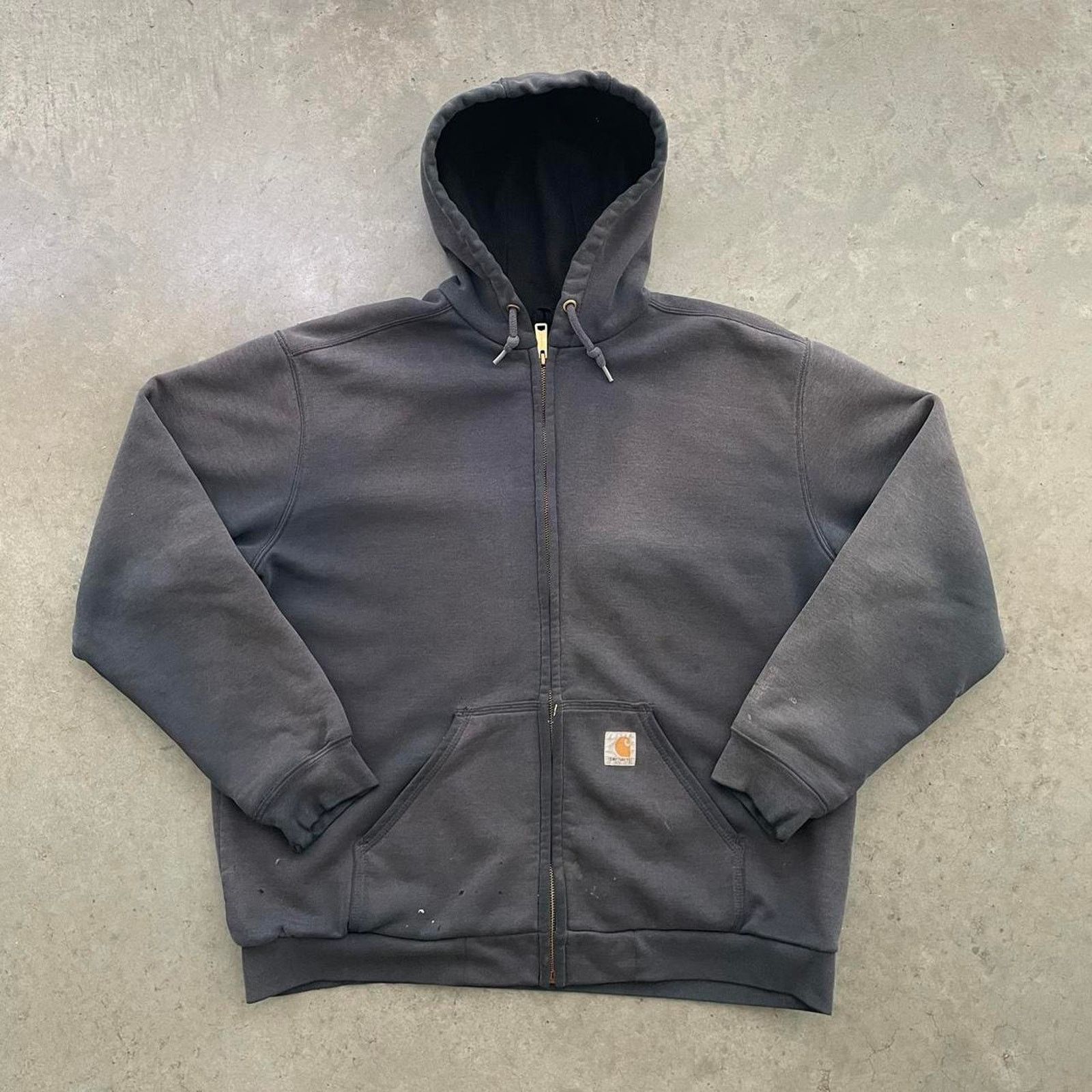 Carhartt Vintage Carhartt Distressed Heavy Navy Hoodie Size US L / EU 52-54 / 3 - 1 Thumbnail