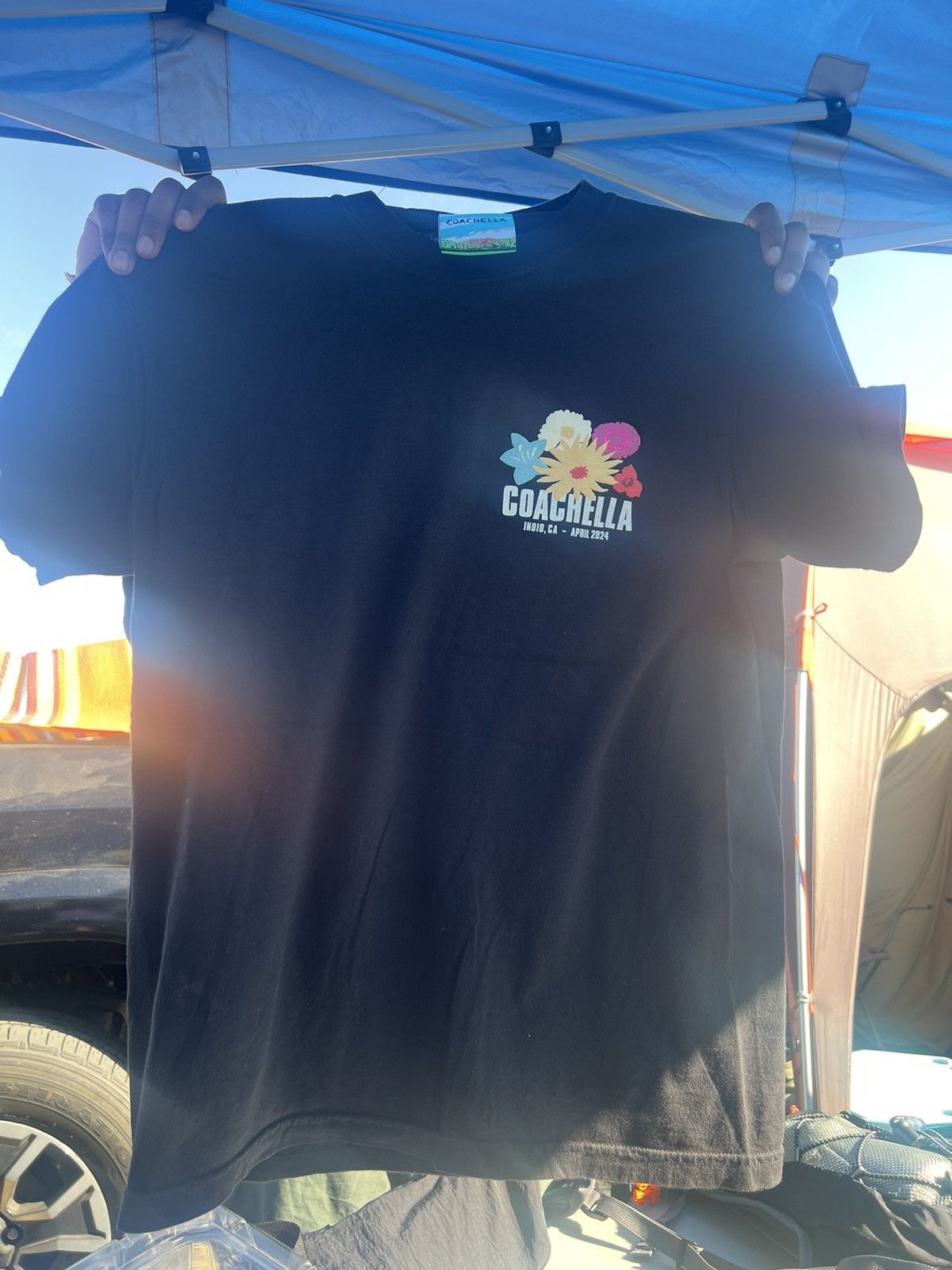 image of Coachella 2024 Superbloom Lineup T Shirt Medium in Black, Men's