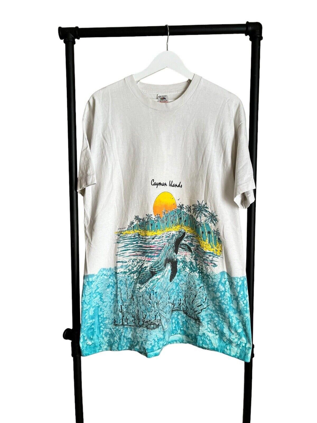 Fruit Of The Loom × Vintage Vintage 90s Cayman Islands T-shirt XXL Single Stitch Size US XXL / EU 58 / 5 - 1 Thumbnail