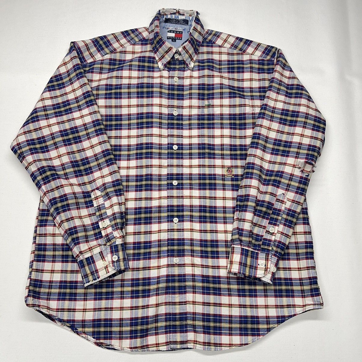 Tommy Hilfiger × Vintage VTG Tommy Hilfiger Shirt Plaid Button Down Long Sleeve Size US L / EU 52-54 / 3 - 1 Thumbnail