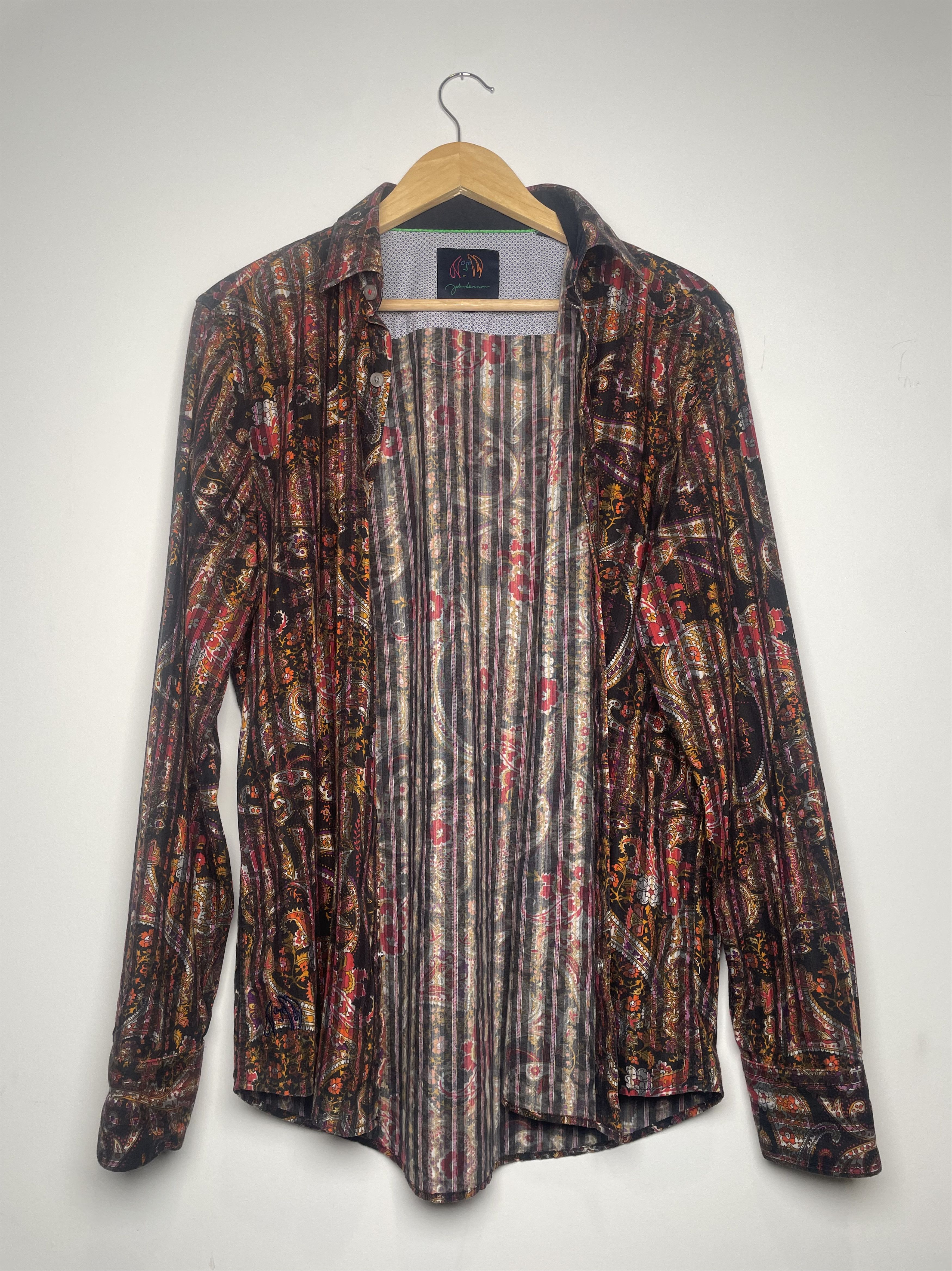Other 🎸 John Lennon Psychedelic Paisley Striped Shirt - Tagged M Size US M / EU 48-50 / 2 - 2 Thumbnail