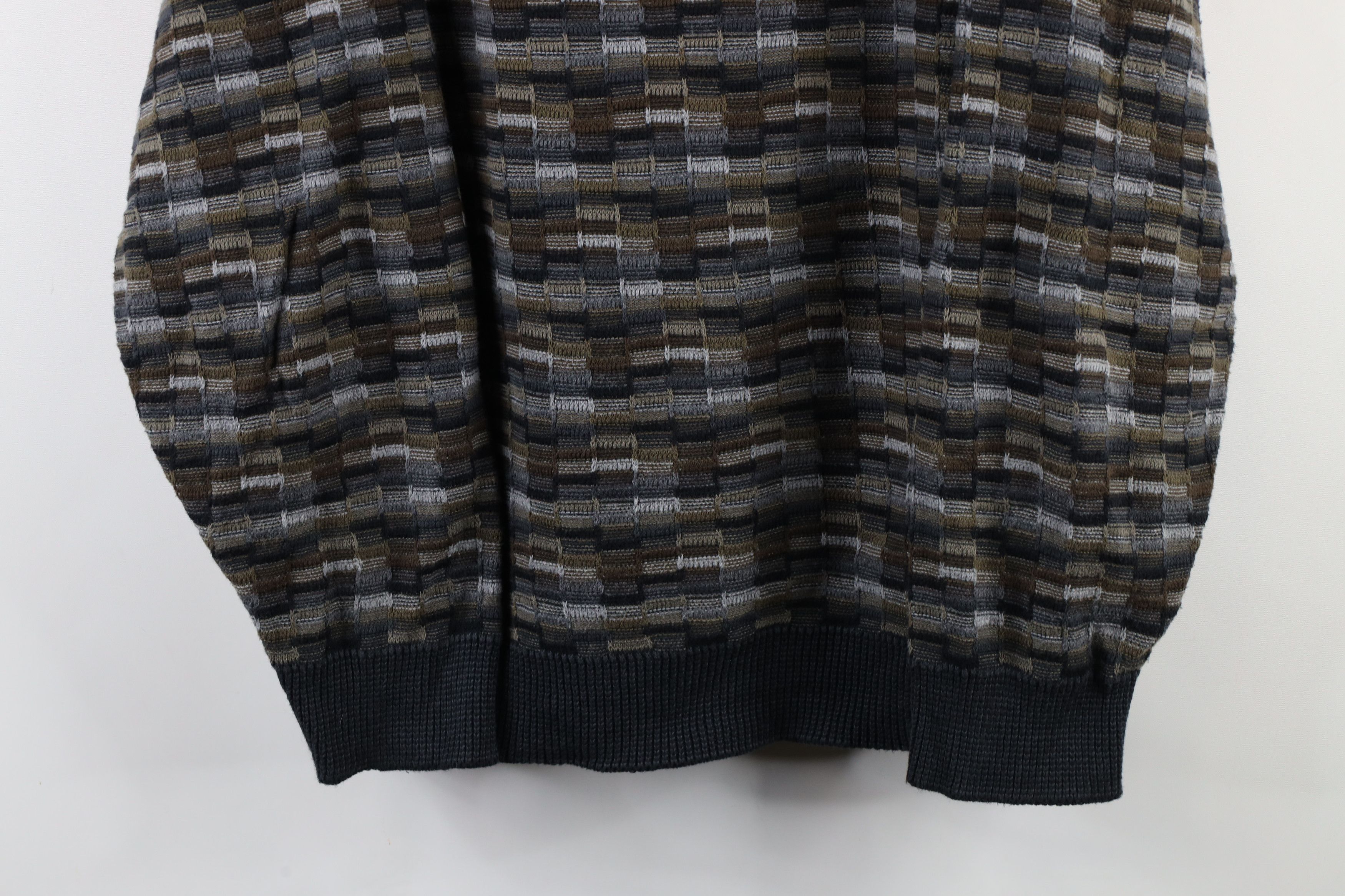Vintage Vintage 90s Coogi Style Checkered Knit Sweater Earth Tone Size US XL / EU 56 / 4 - 3 Thumbnail