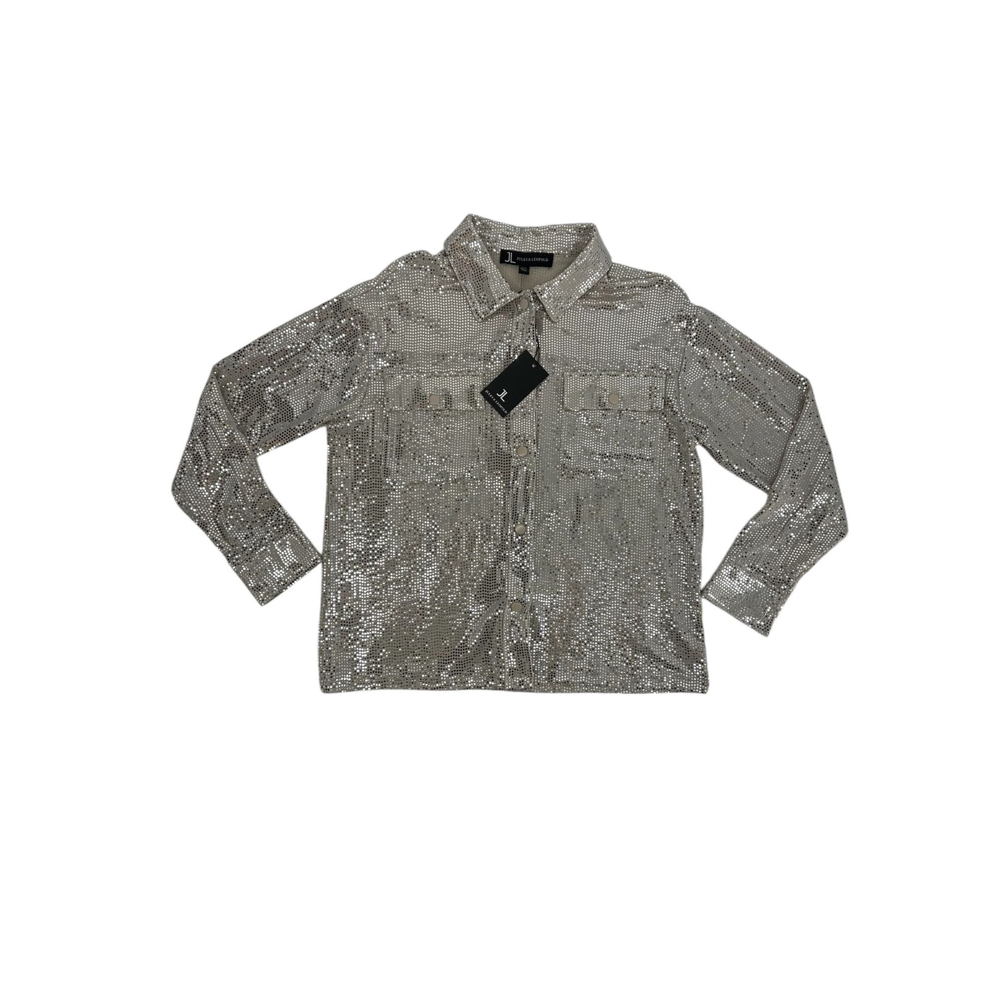 Other Jules & Leopold Women Metallic Sequin Shirt Jacket Medium Si Size M / US 6-8 / IT 42-44 - 3 Thumbnail