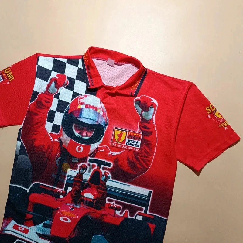 Ferrari Vintage Ferrari F1 Schumacher Red Polo Big Graphic Print L Size US L / EU 52-54 / 3 - 2 Thumbnail