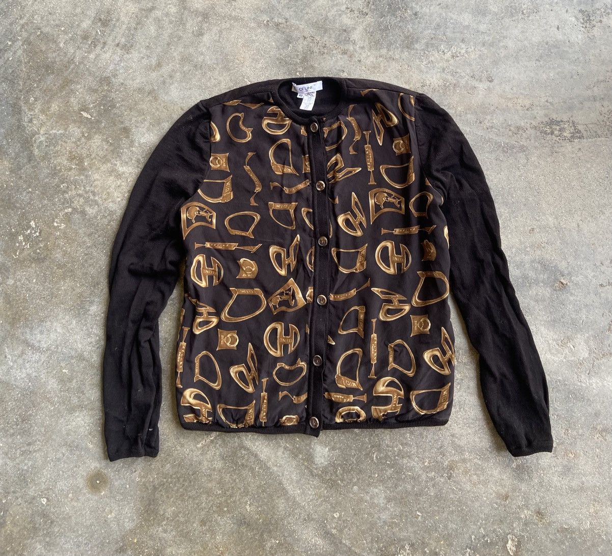 Celine CELINE BAROQUE MONOGRAM CARDIGAN Size S / US 4 / IT 40 - 1 Thumbnail