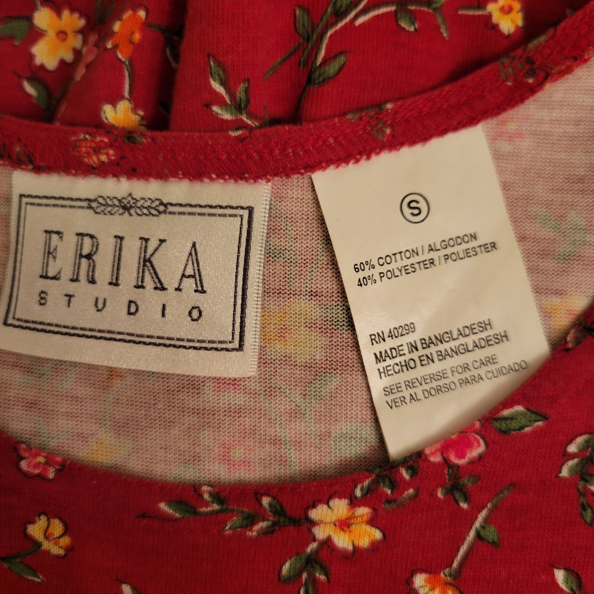Vintage Erika Studio S Red Floral Sleeveless Maxi Dress Pockets Jump Size S / US 4 / IT 40 - 3 Thumbnail