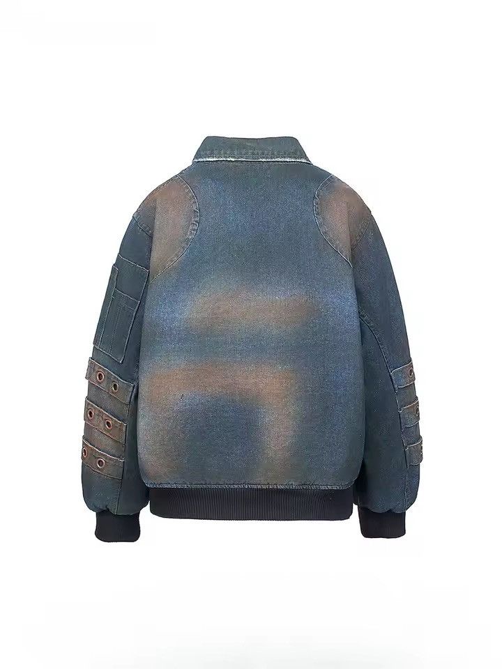 Japanese Brand Retro heavy distressed denim thickened dirty jacket Size US L / EU 52-54 / 3 - 2 Thumbnail