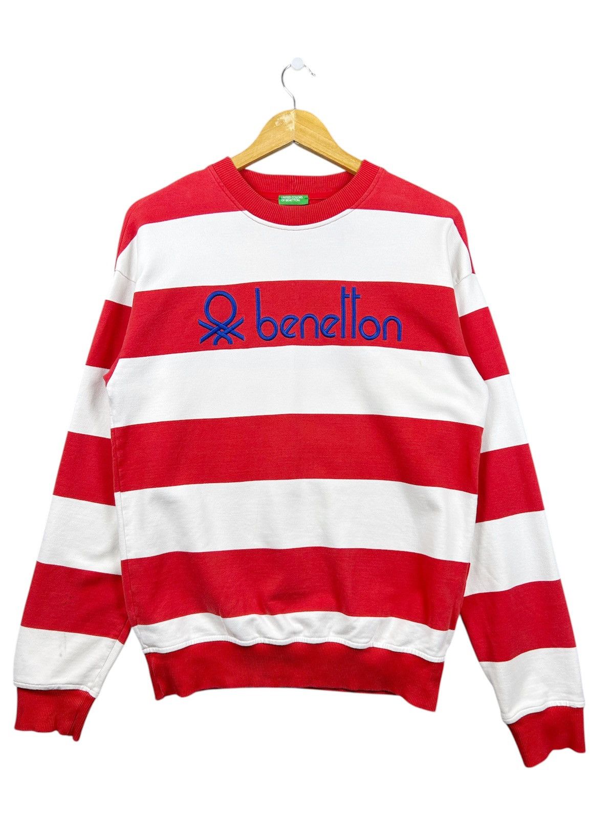 United Colors Of Benetton Benetton embroidery spellout stripes crewneck sweatshirts Size US S / EU 44-46 / 1 - 1 Thumbnail