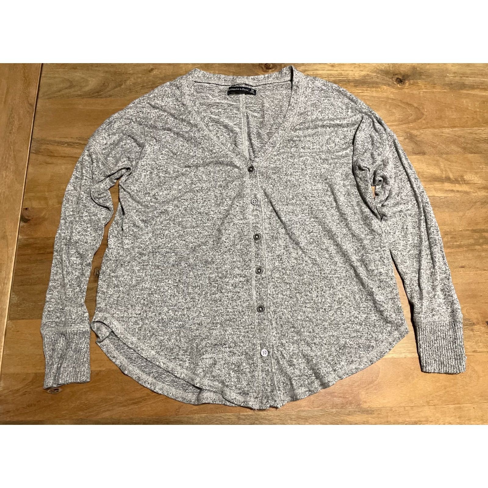 Abercrombie & Fitch Abercrombie & Fitch Women's Cardigan Sweater XS Heather Gray Relaxed Button Up V-Neck 90s Size XS / US 0-2 / IT 36-38 - 2 Thumbnail