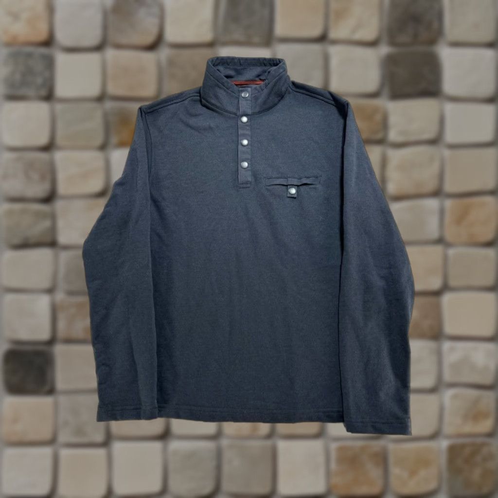 UNTUCKit UNTUCKit Parkson Sweatshirt Mens M Blue Cotton Snap Button Mock Neck Winter Shirt Size US M / EU 48-50 / 2 - 1 Thumbnail