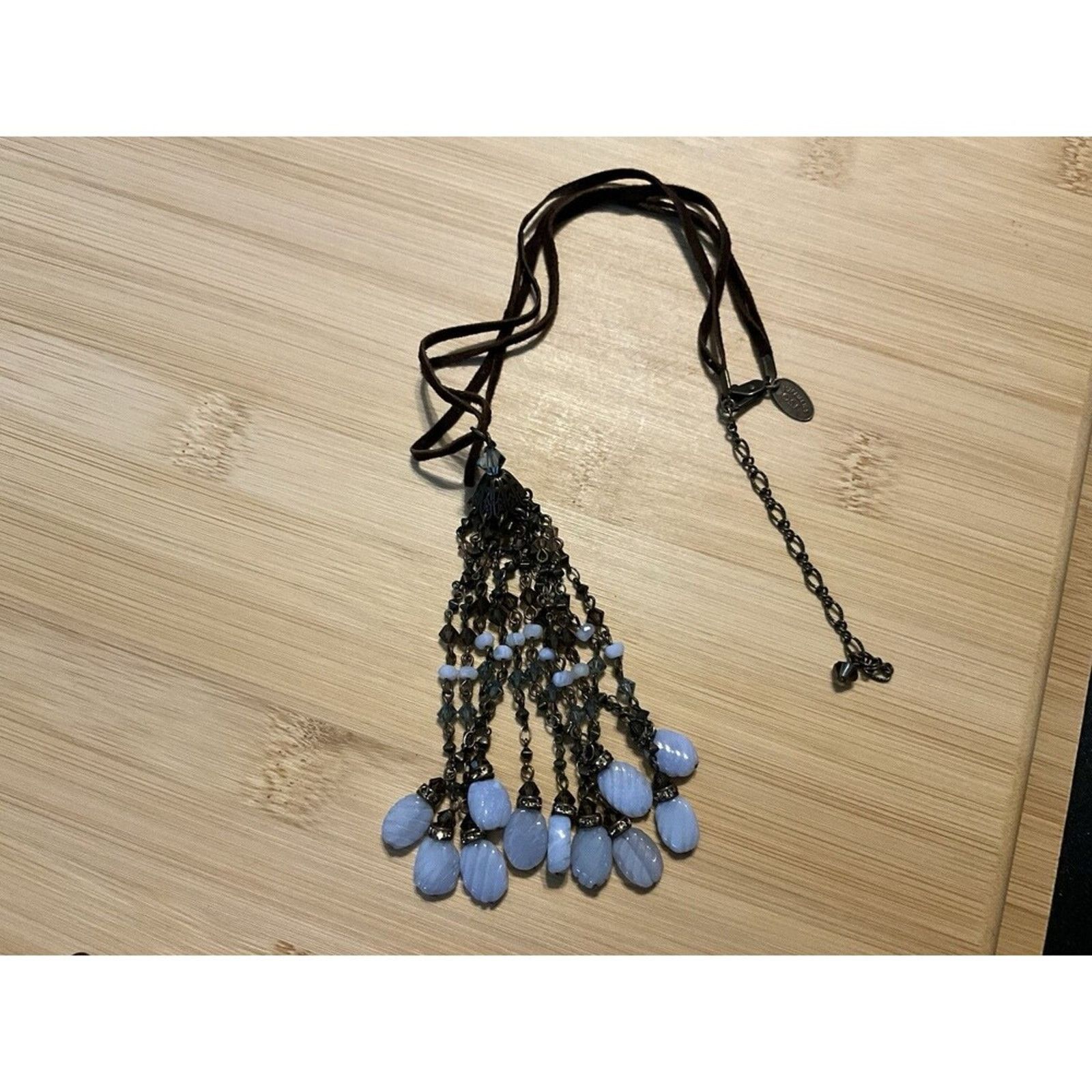 Other Tanzanite Stone, Leather Cord Liz Palacios Necklace. Signed Size ONE SIZE - 2 Thumbnail