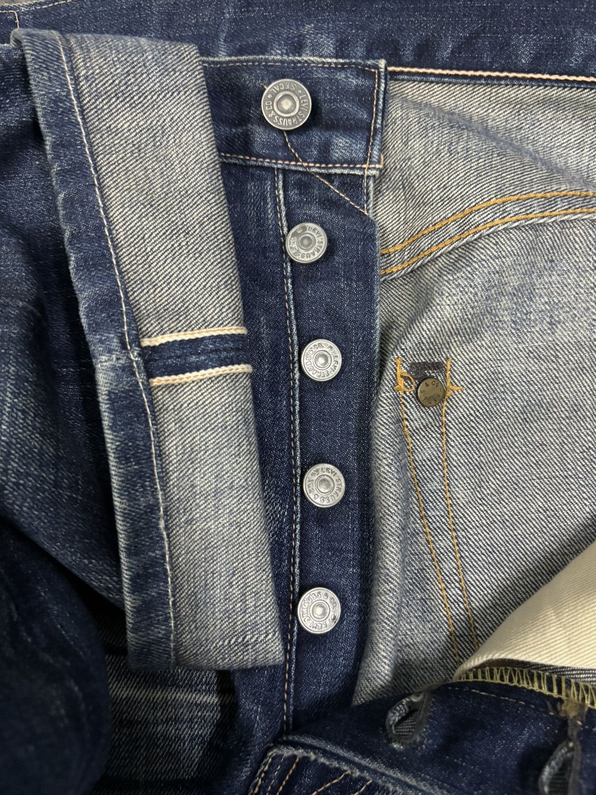 Levi's Vintage 70s Levis 501XX Big E Selvedge Mud Wash Jeans Repro Size US 31 - 5 Thumbnail