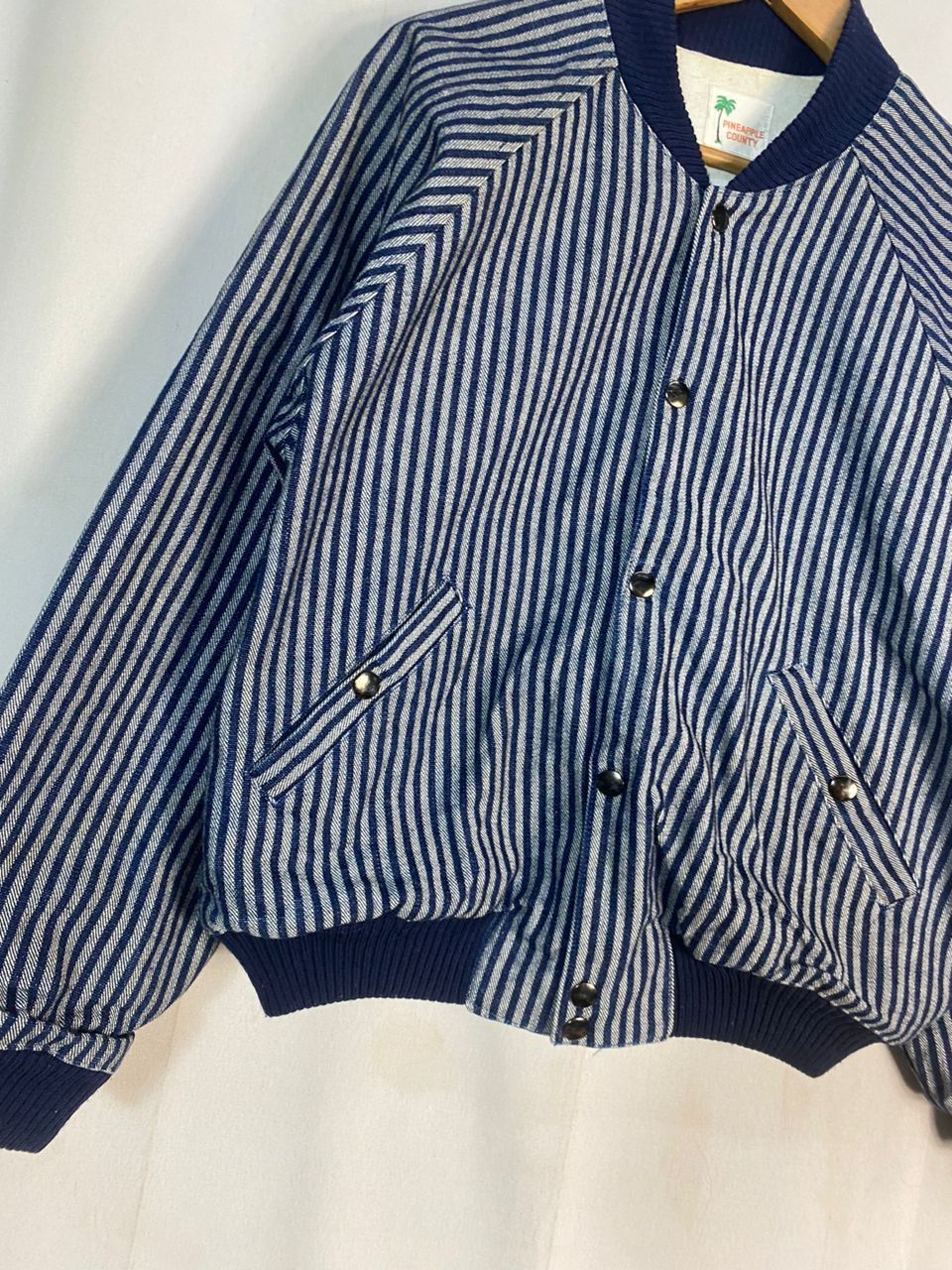 Japanese Brand × Vintage Vintage pineapple county stripe denim snap button jacket Size US M / EU 48-50 / 2 - 4 Thumbnail