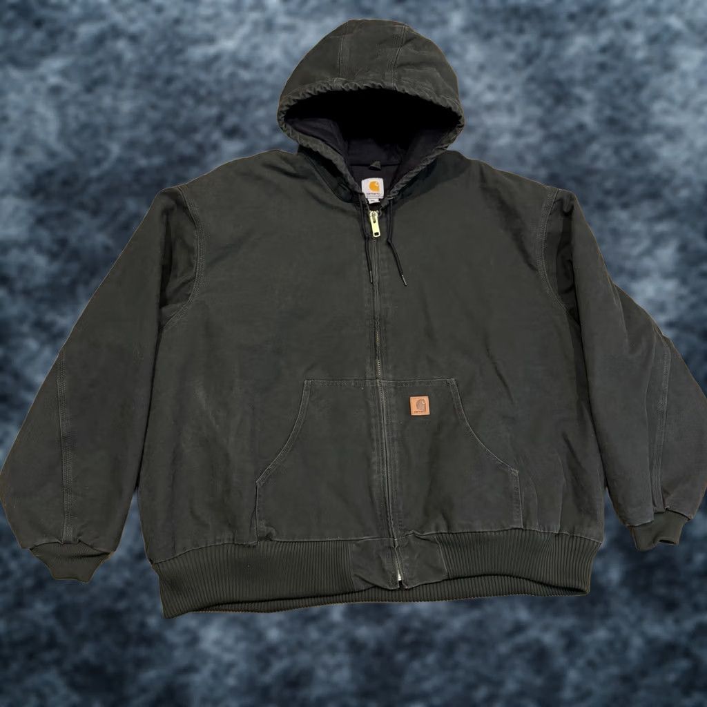 Carhartt Vintage Carhartt Jacket Mens 5XL J130 MOS Green 90s Hooded Canvas Workwear Zip - Outdoor Casual Size US XXL / EU 58 / 5 - 1 Thumbnail