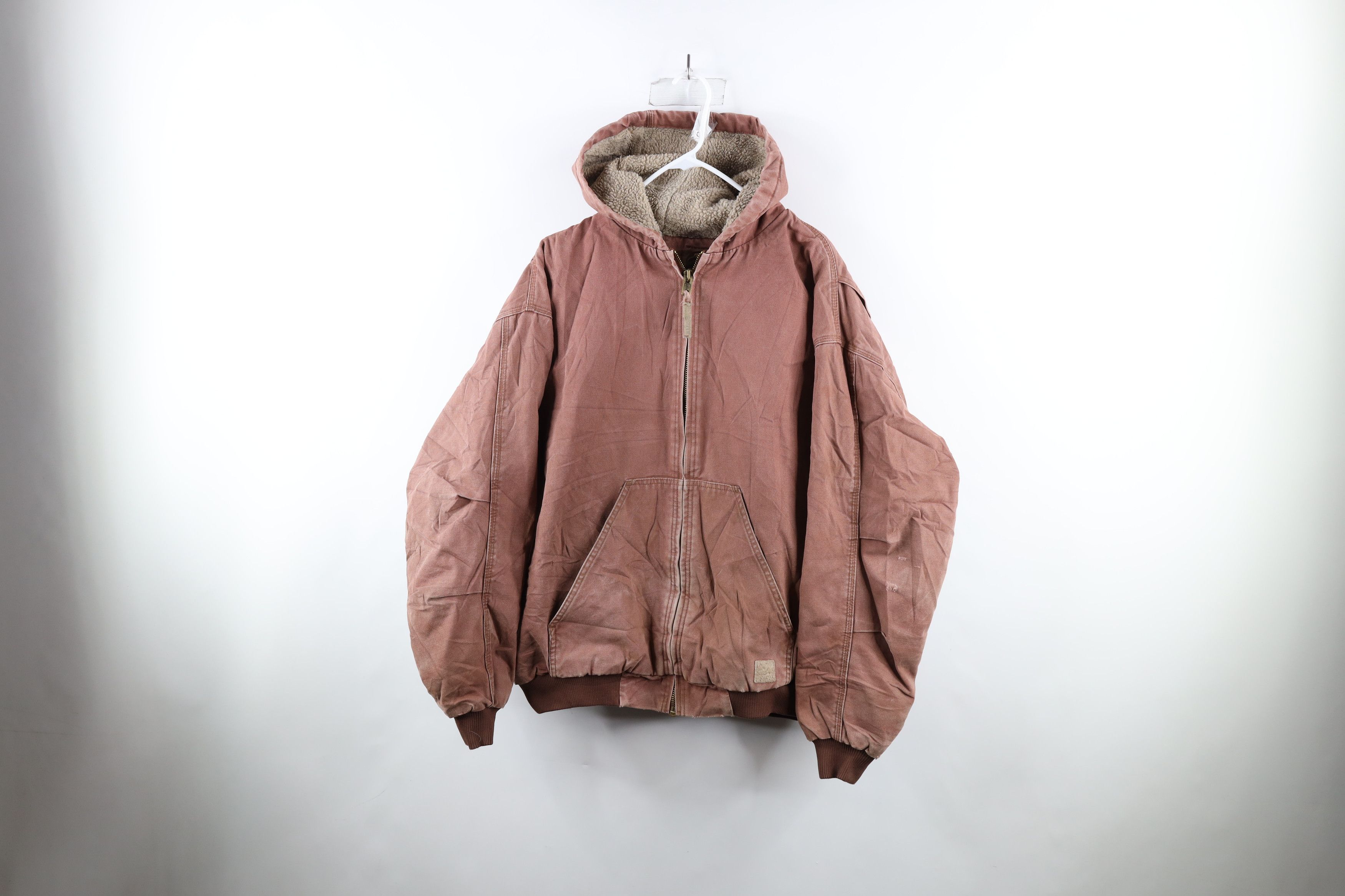 Vintage Vintage Streetwear Lined Hooded Canvas Work Jacket Brown Size US XXL / EU 58 / 5 - 1 Thumbnail