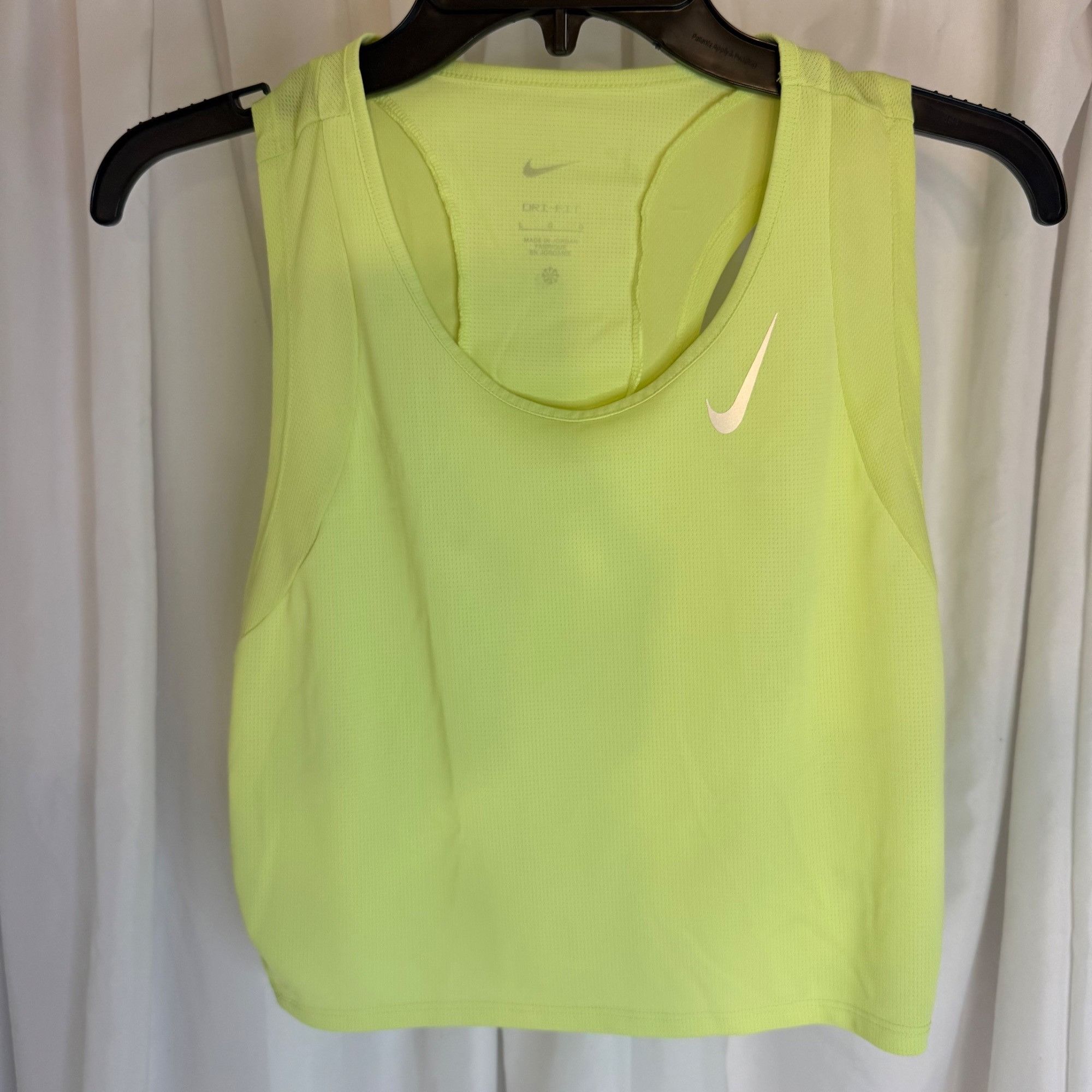 Nike Nike Dri-Fit Neon Yellow Crop Racerback Tank Top Womens L Size L / US 10 / IT 46 - 3 Thumbnail