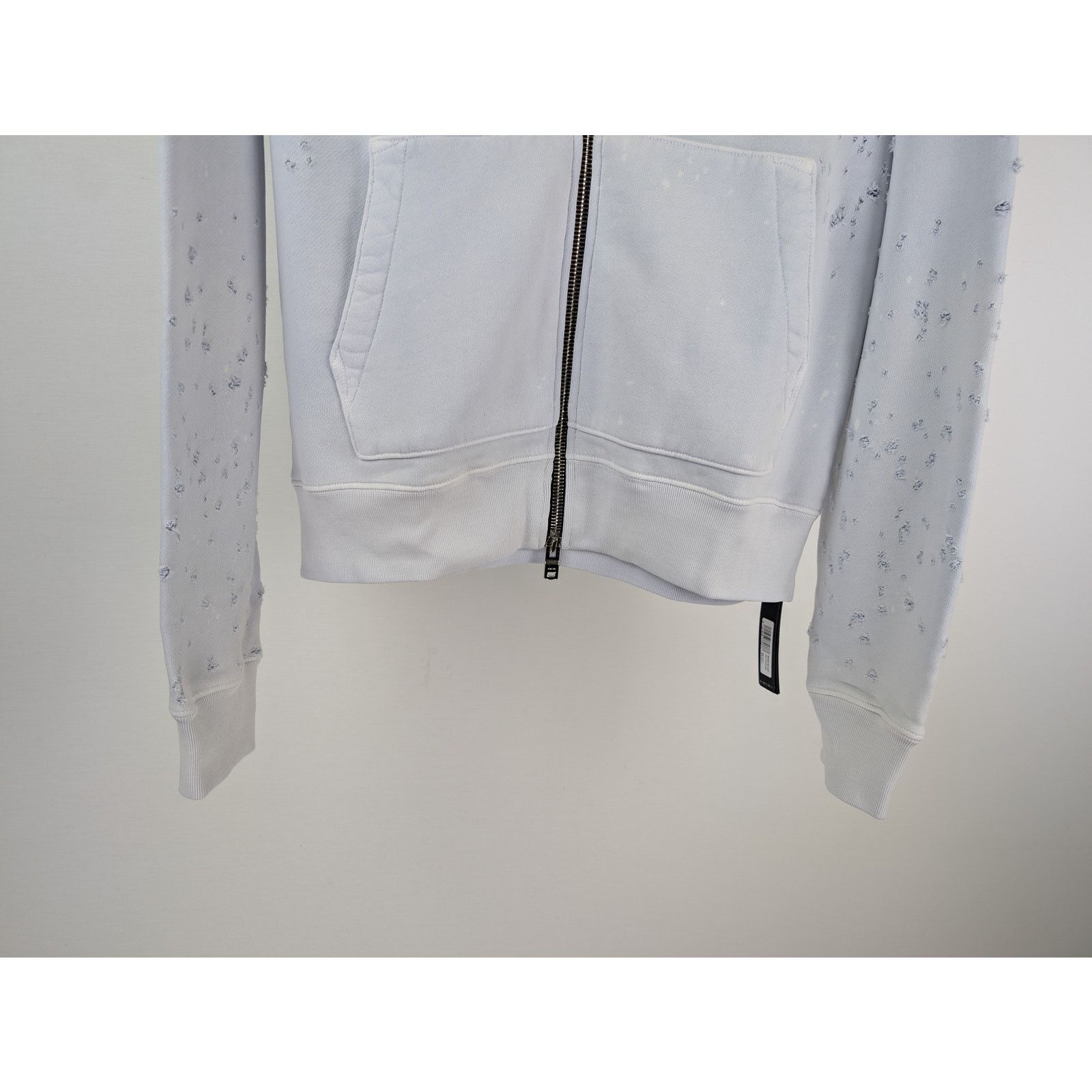 Amiri o1rshd1 Washed MA Shot Hoodie Zipper in Grey Dawn Size US XXL / EU 58 / 5 - 4 Thumbnail