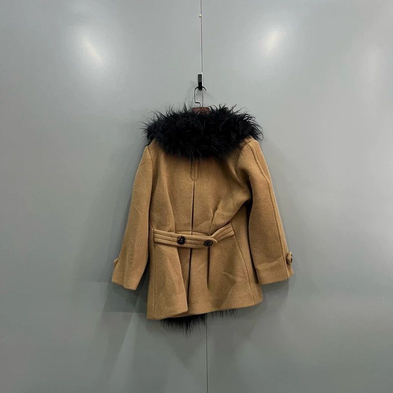 Prada Miu Miu Khaki Faux Fur Collar Coat -2505 Size US S / EU 44-46 / 1 - 2 Thumbnail