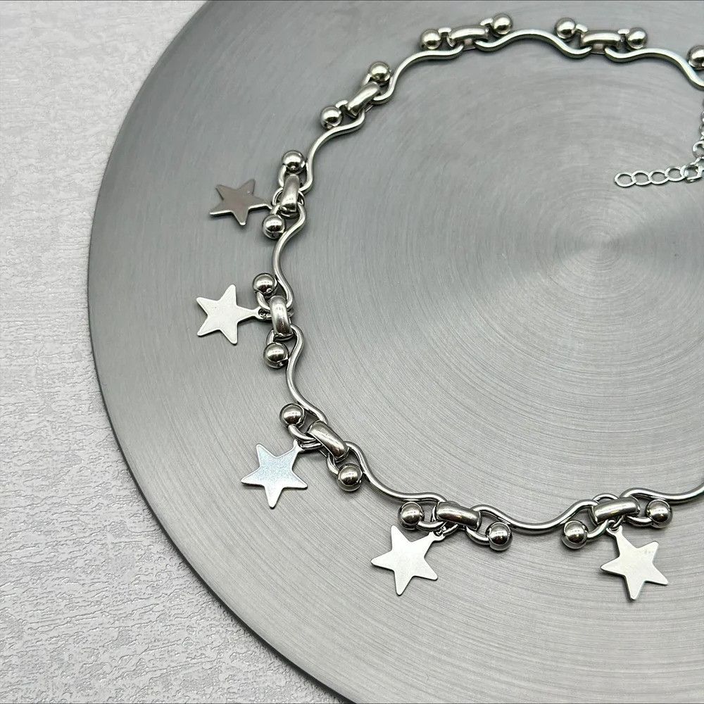 Vintage Star Charms Wave Ball Chain Necklace Size ONE SIZE - 5 Thumbnail