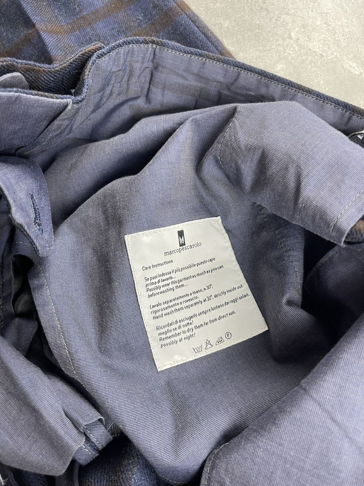 Designer Marcopescarolo Napoli Wool Checkered Casual Pants Size US 34 / EU 50 - 11 Thumbnail