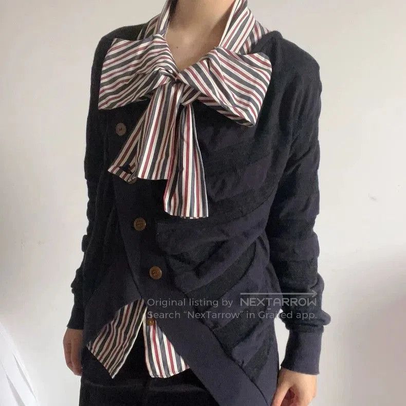 Vivienne Westwood Vivienne Westwood Punk Stripe Knit Cardigan . Size US L / EU 52-54 / 3 - 1 Thumbnail