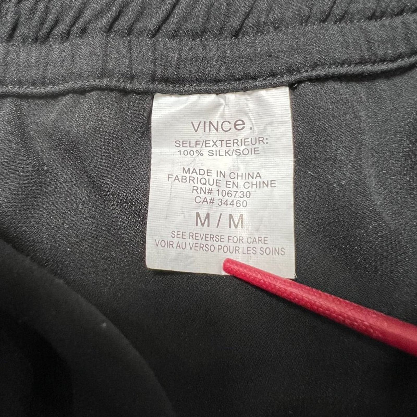 Vince Vince 100% Silk Jogger Pants Black Size M Lounge Trousers Size 28" / US 6 / IT 42 - 5 Thumbnail